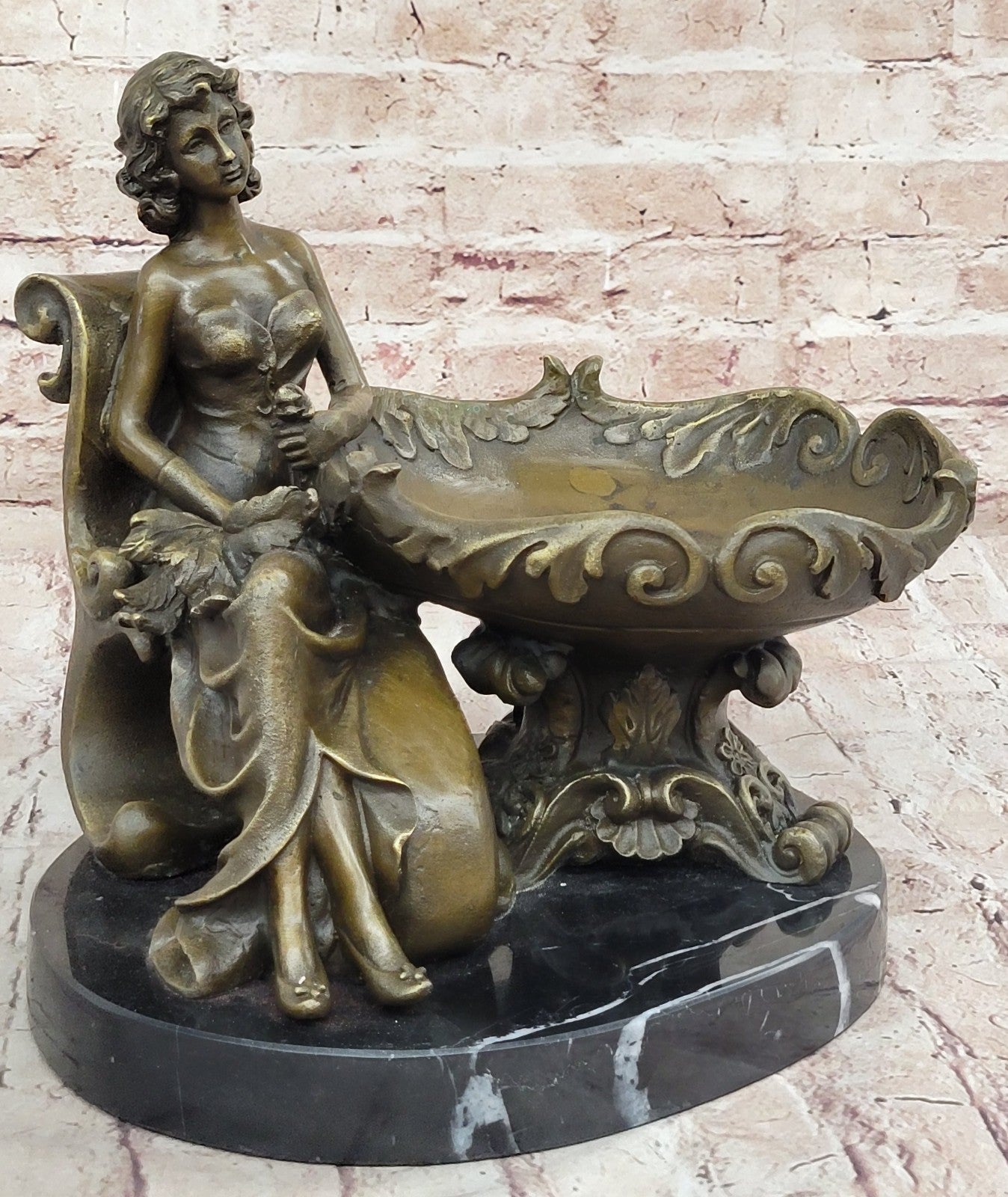 Handmade Large Lady Multi Purpose Bronze Sculpture Perfect Valentine Gift