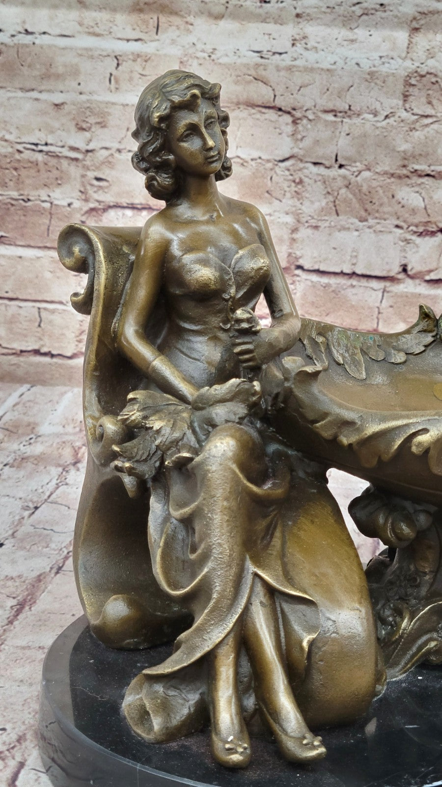 Handmade Large Lady Multi Purpose Bronze Sculpture Perfect Valentine Gift