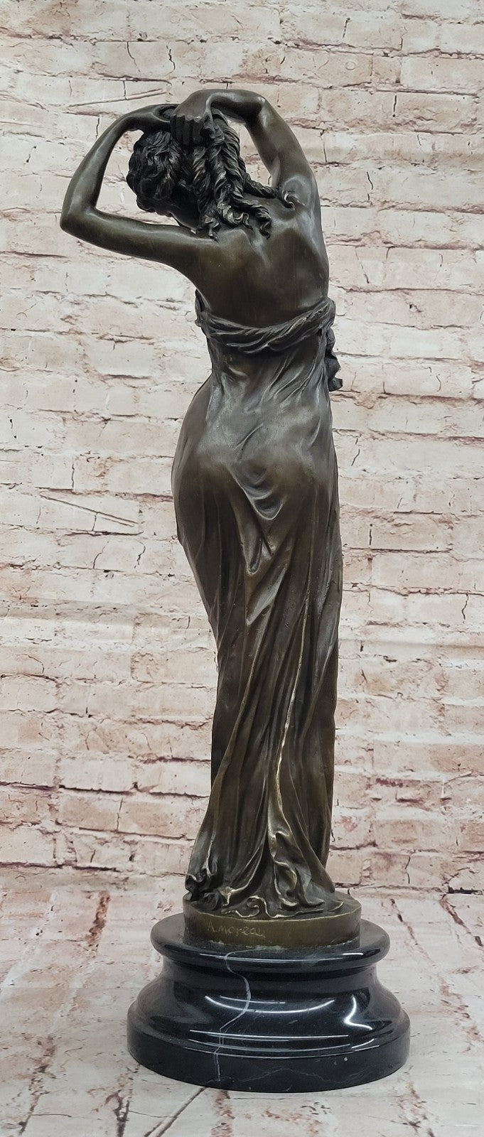 Hand Made Bronze Venus Woman Sculpture by A. Moreau Beautiful Classic Artwork Decor