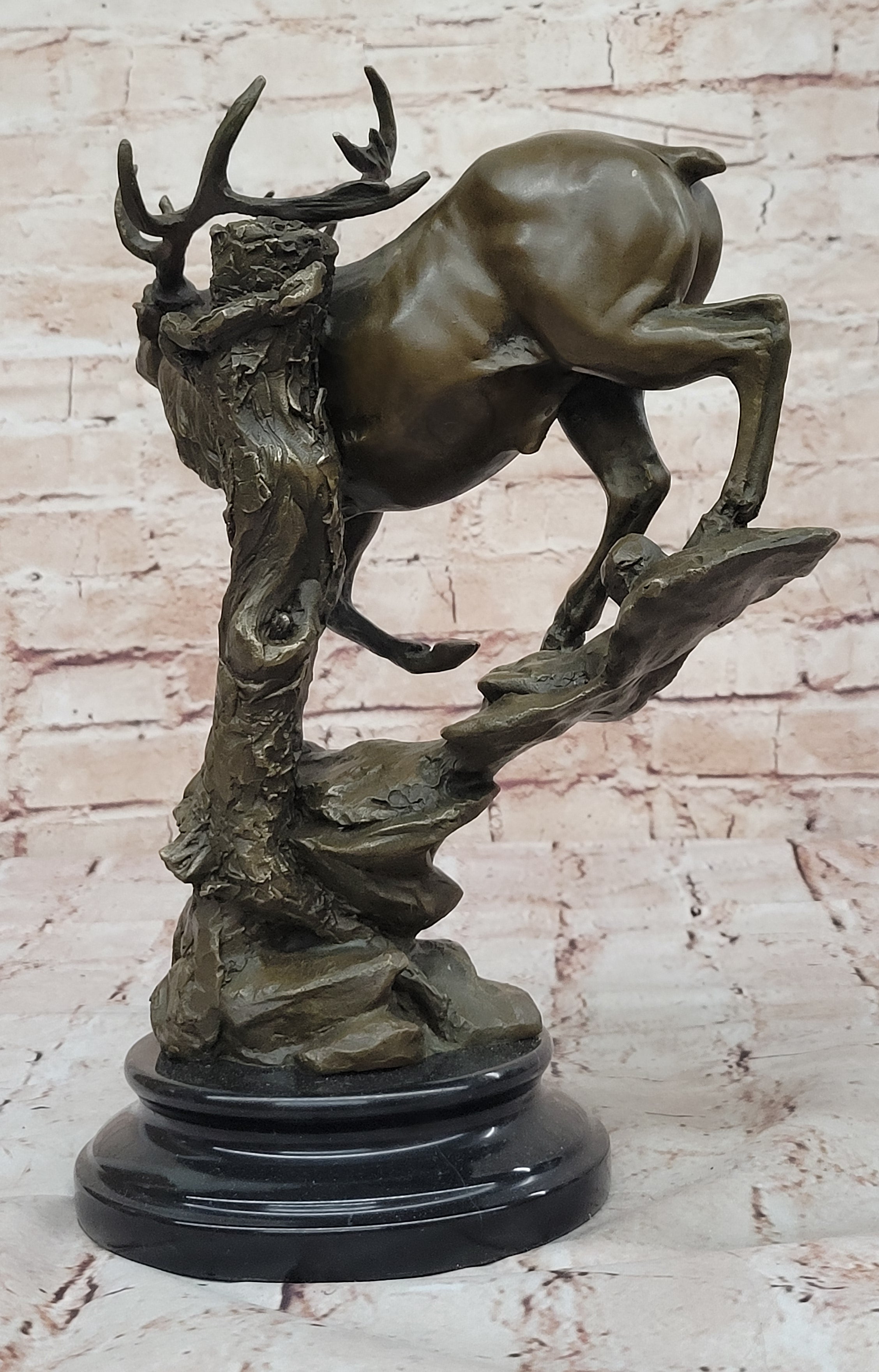 Handcrafted bronze sculpture SALE Caribo Deer Mountain Elk Male Original Signed