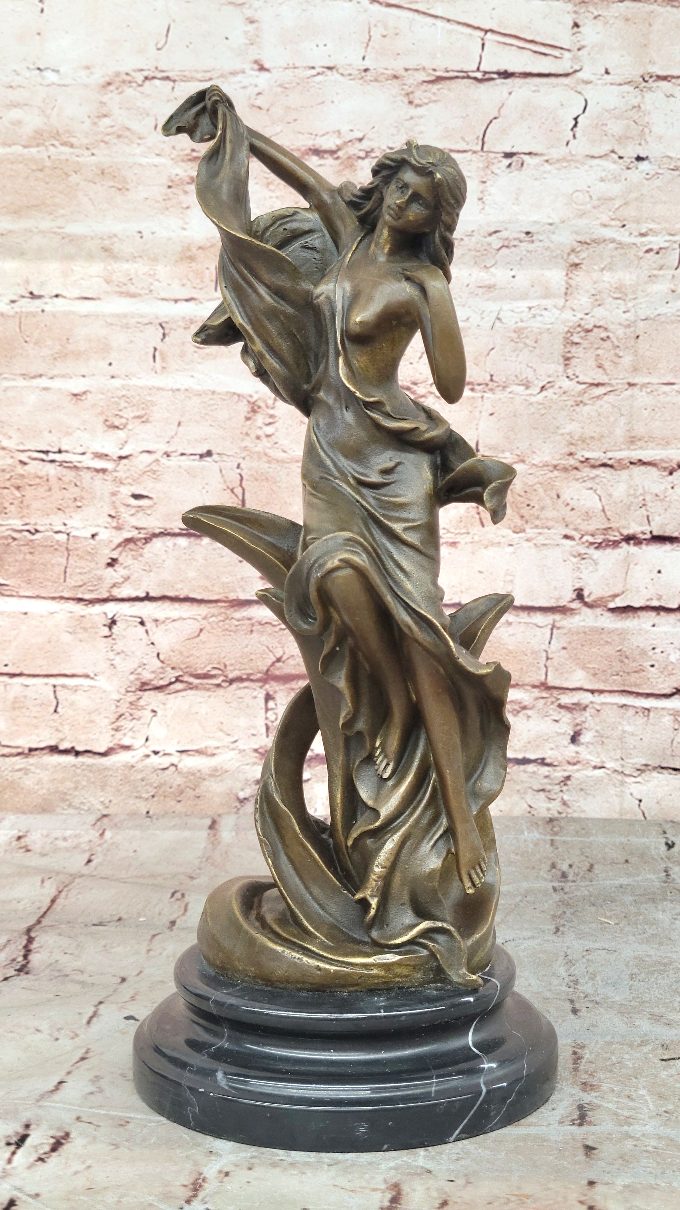 Genuine Bronze Sexy Woman Sculpture by Kassin – Maiden Figure for Office Decoration