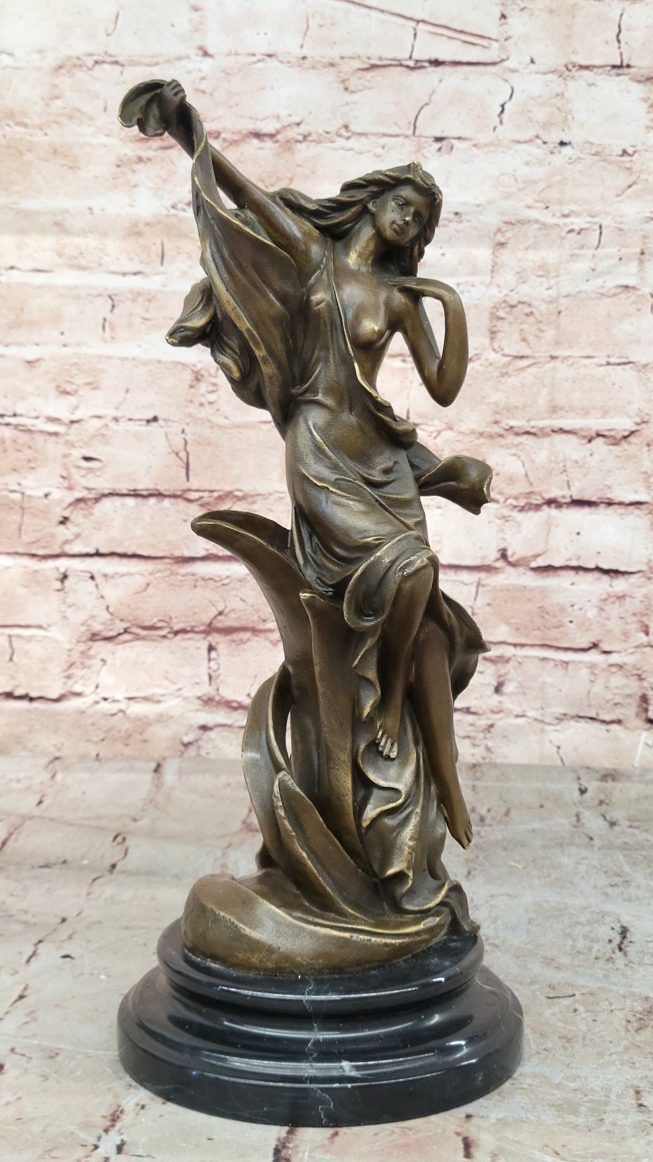 Genuine Bronze Sexy Woman Sculpture by Kassin – Maiden Figure for Office Decoration