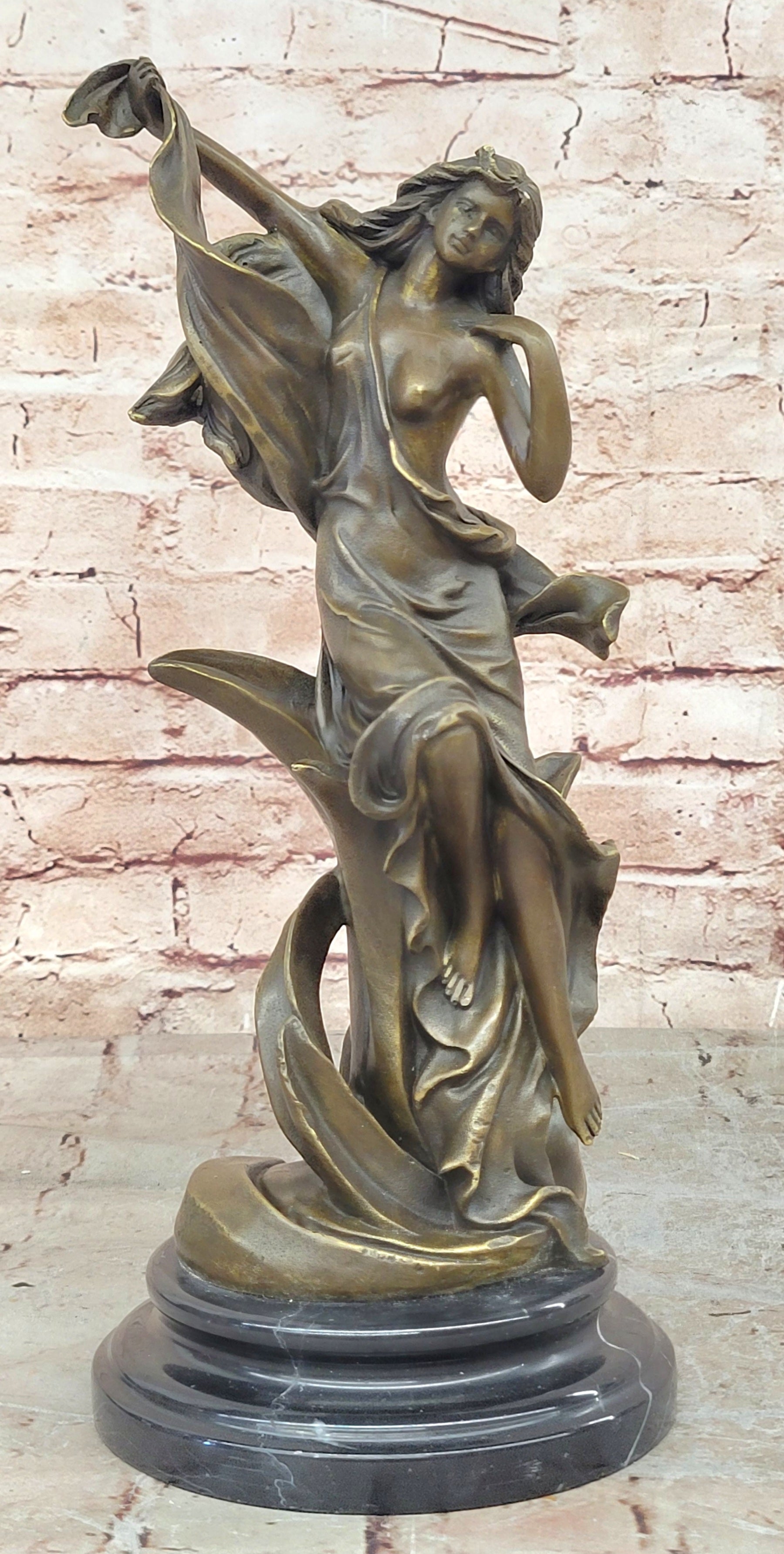 Genuine Bronze Sexy Woman Sculpture by Kassin – Maiden Figure for Office Decoration