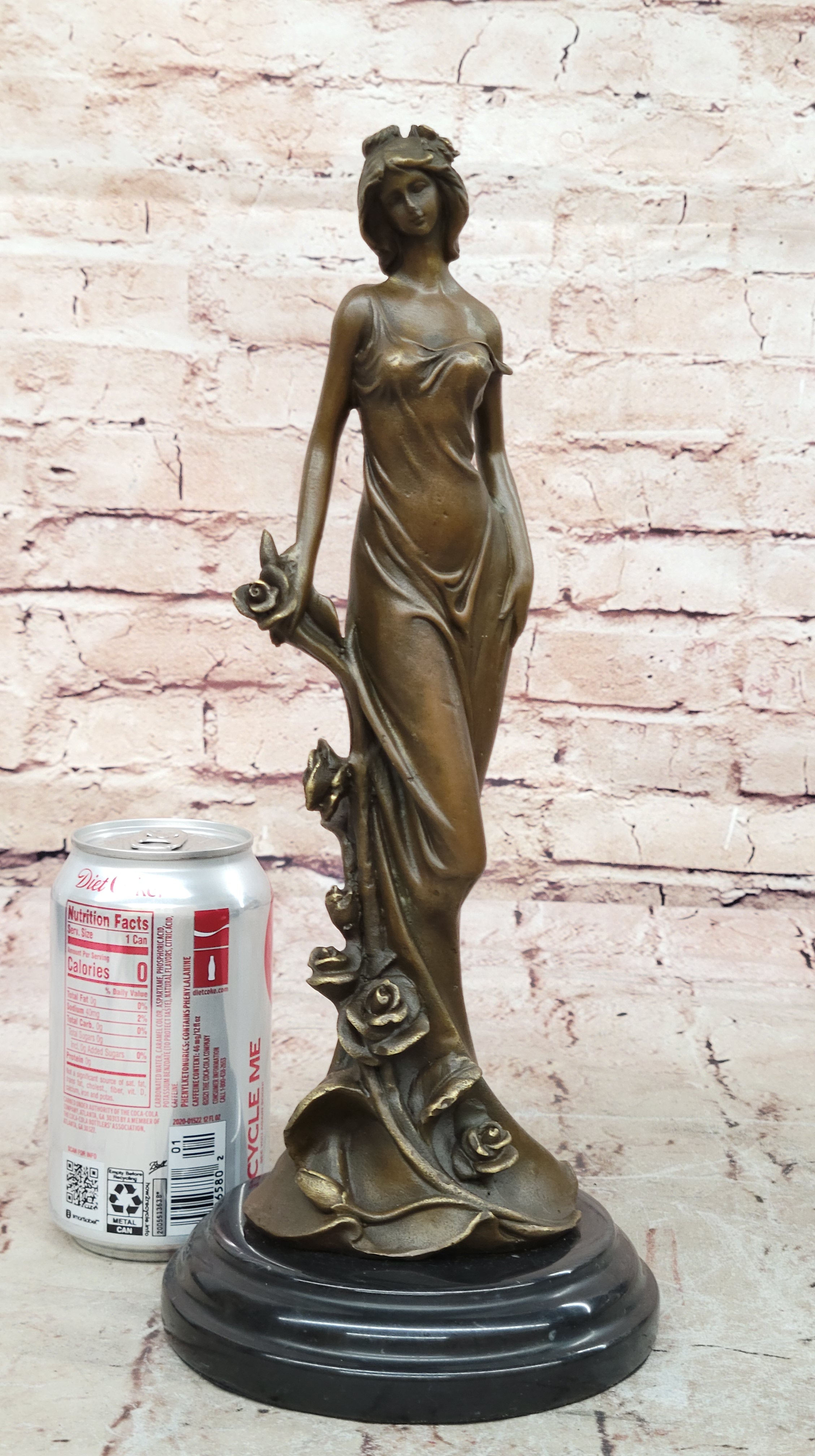 Kassin Bronze Sculpture Sexy Nymph Standing Figure Signed Collectible Lost Wax Statue
