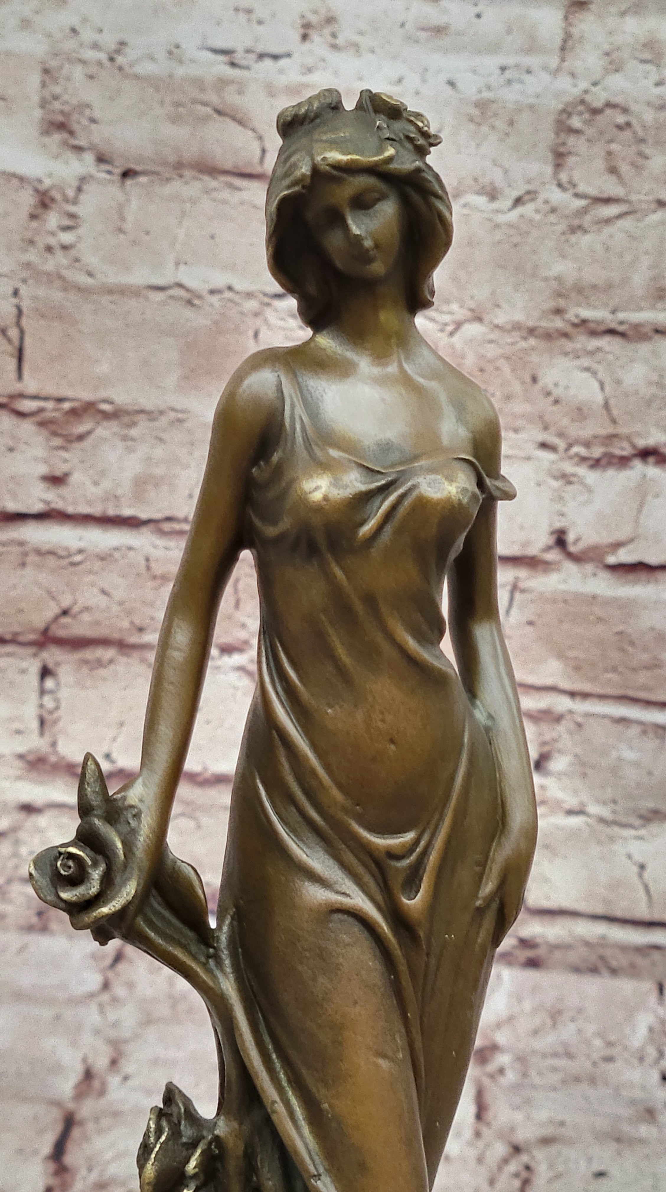 Kassin Bronze Sculpture Sexy Nymph Standing Figure Signed Collectible Lost Wax Statue