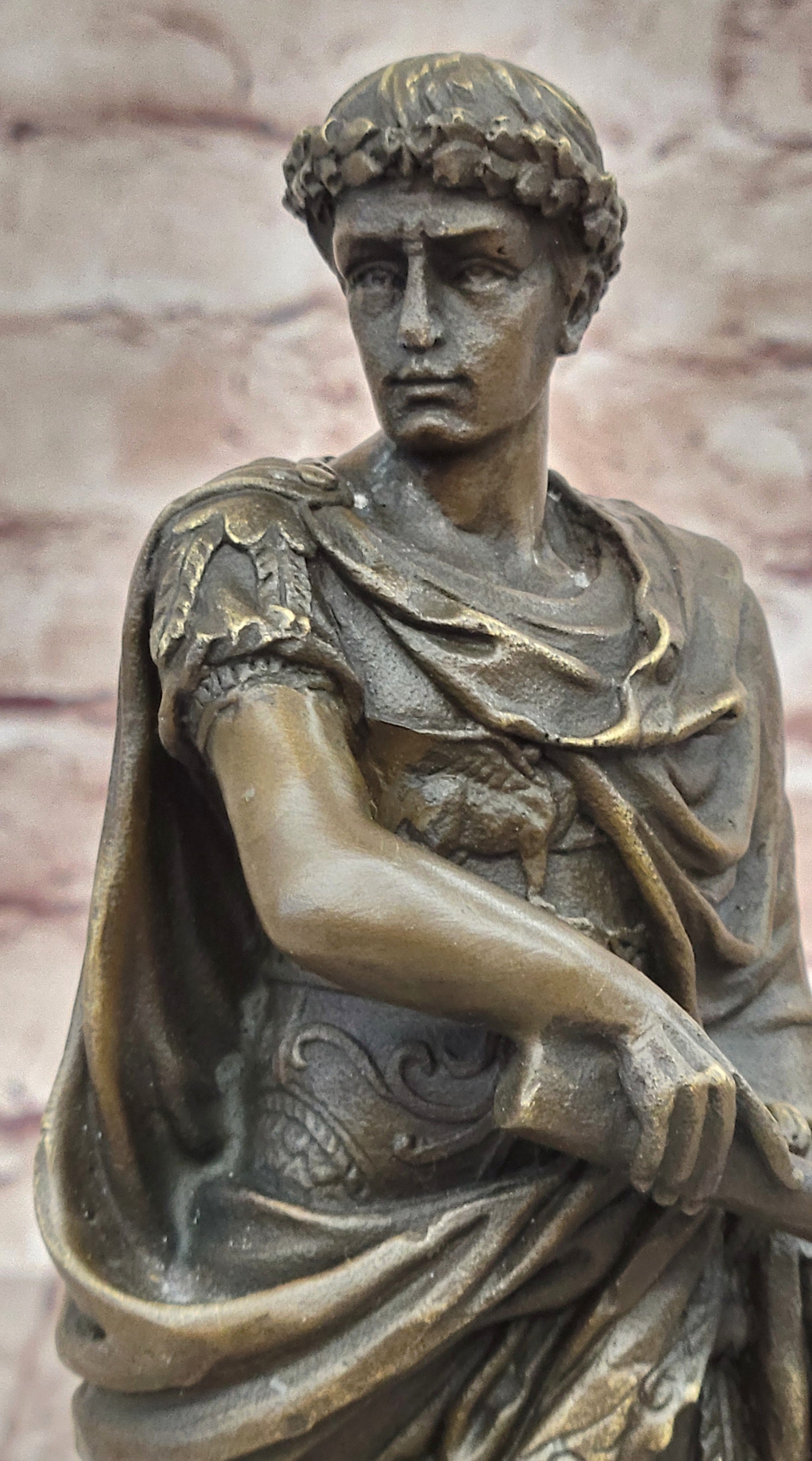 Handcrafted Detailed Julius Caesar Roman Emperor Made by Lost wax Method Bronze
