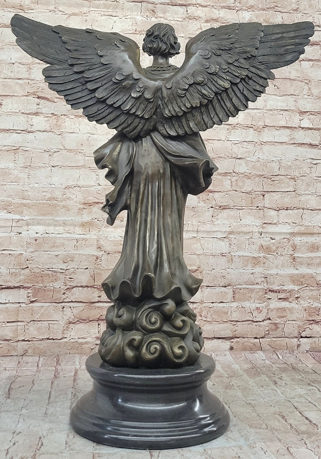 SIGNED Vitaleh, bronze statue Nude Female Custodian Angel Home Figurine Hot Cast