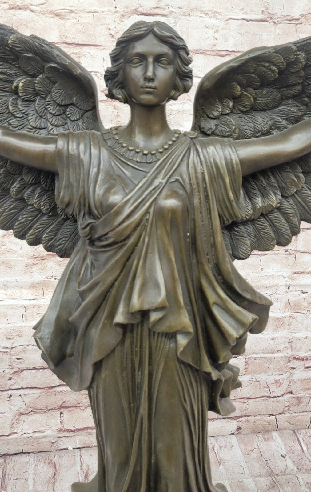 SIGNED Vitaleh, bronze statue Nude Female Custodian Angel Home Figurine Hot Cast