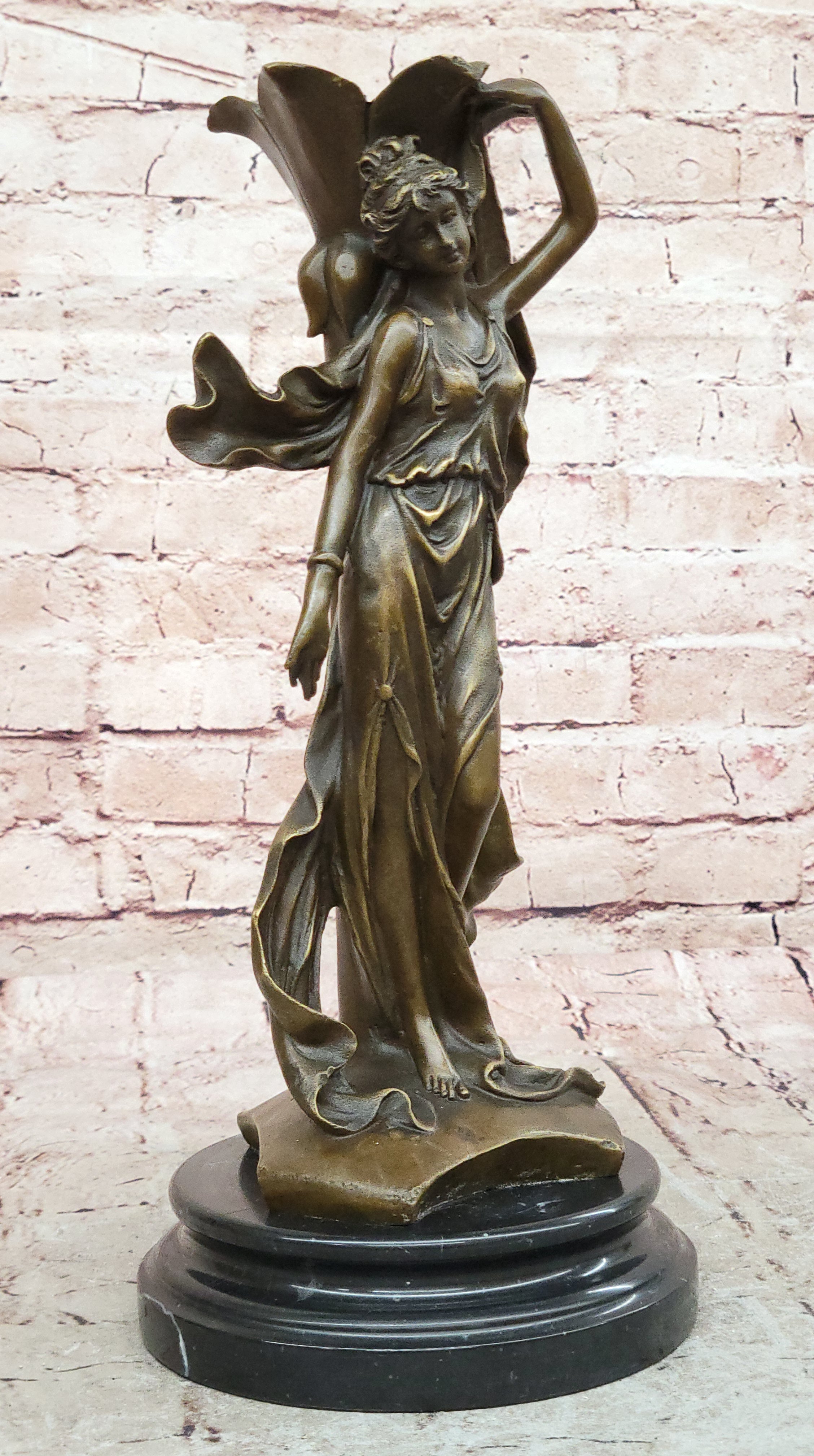 Sexy Art Deco Woman Bronze Statue – Signed Detailed Sculpture, Collectible Home Figurine