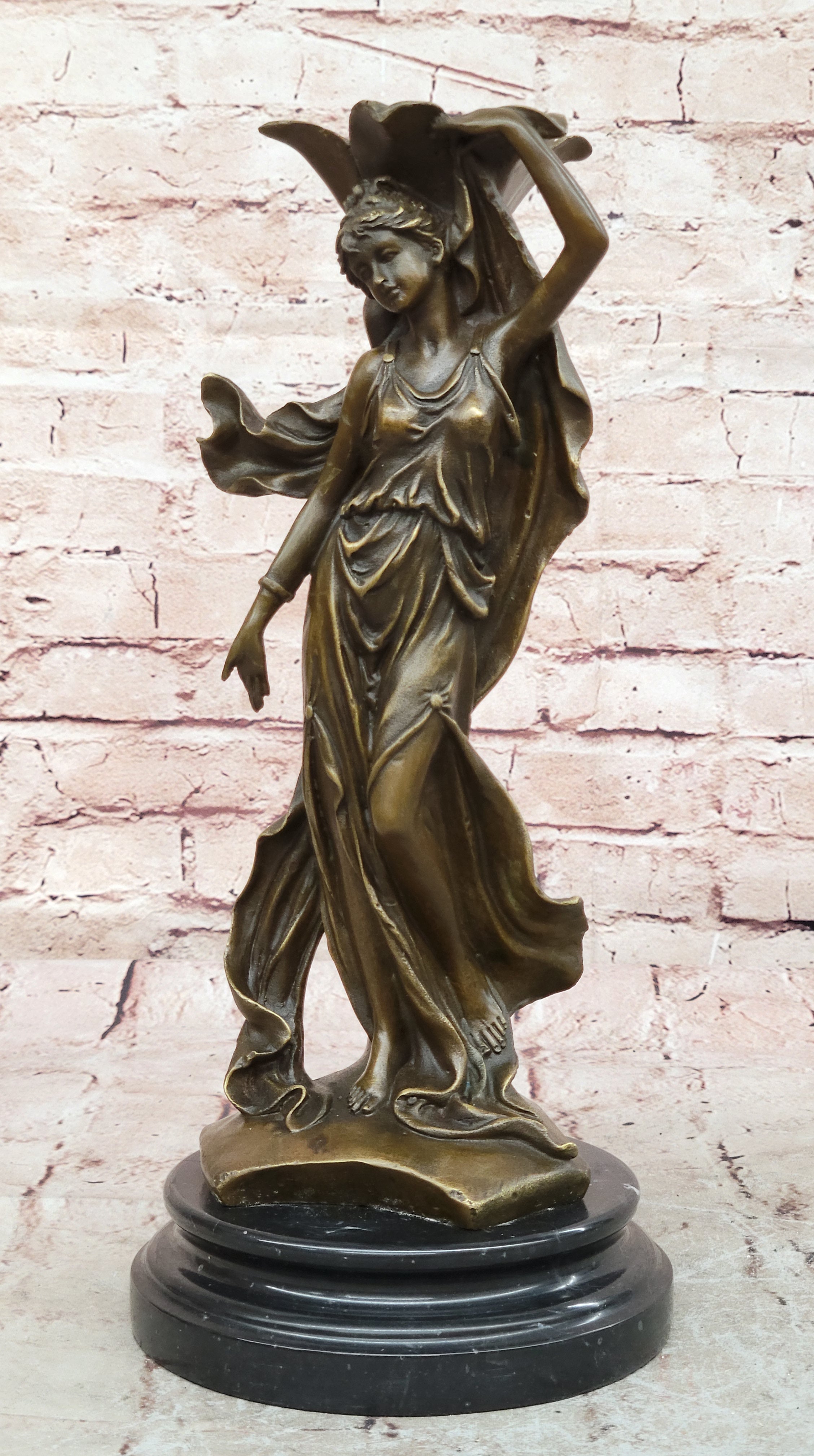 Sexy Art Deco Woman Bronze Statue – Signed Detailed Sculpture, Collectible Home Figurine