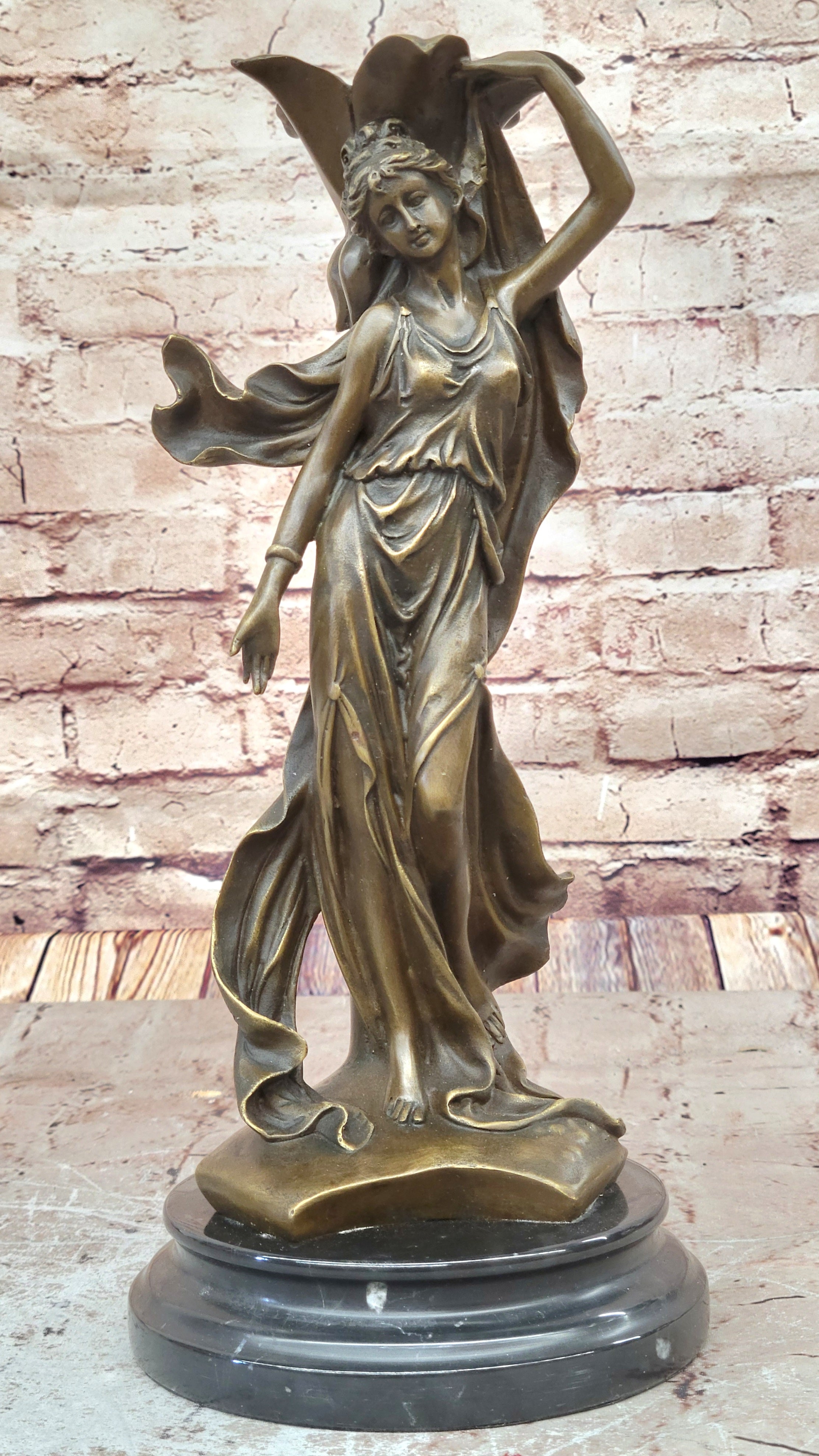 Sexy Art Deco Woman Bronze Statue – Signed Detailed Sculpture, Collectible Home Figurine