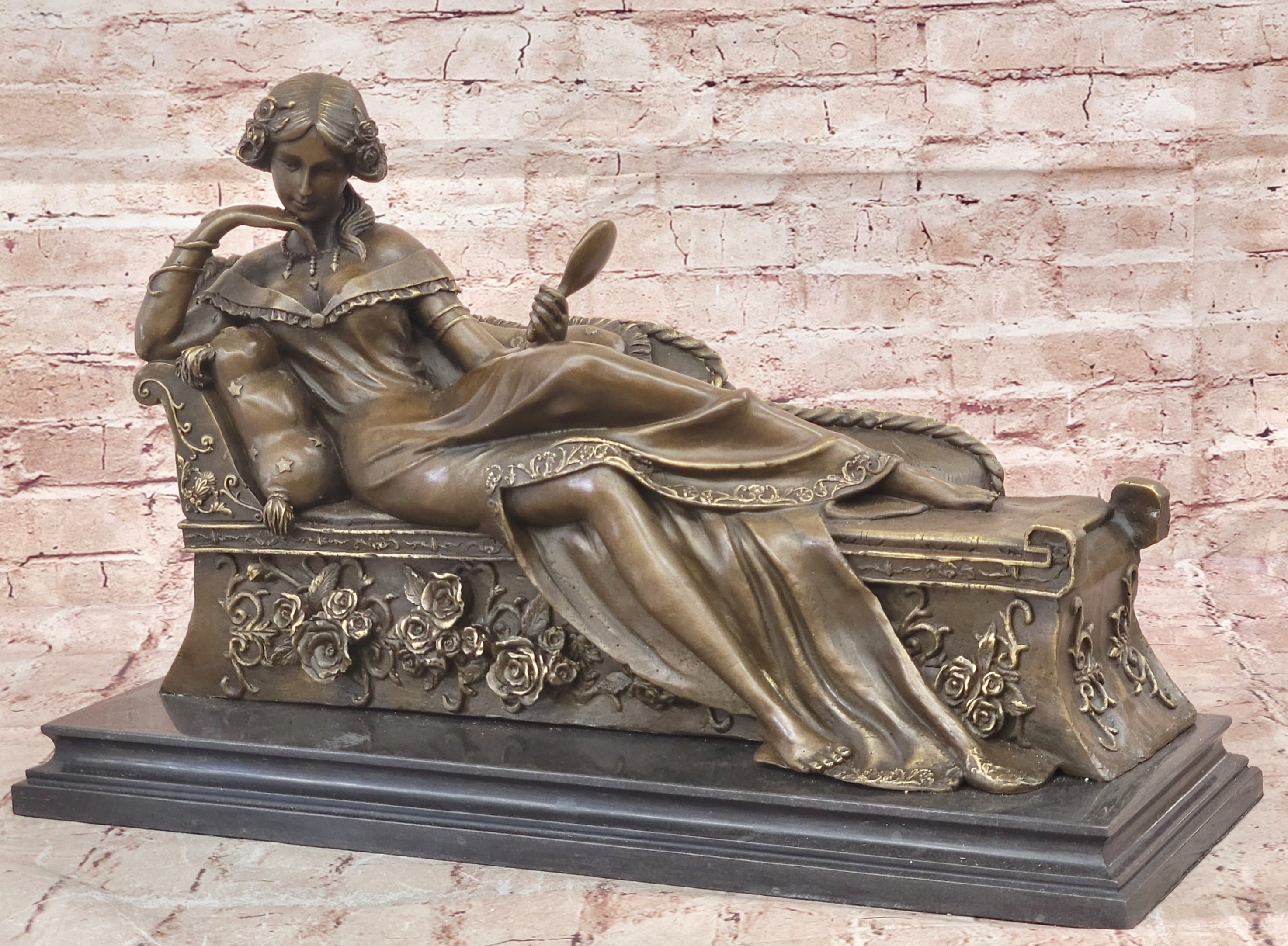 Canova’s Bronze Pauline Bonaparte as Venus Triumphant Large Sculpture Decorative Art