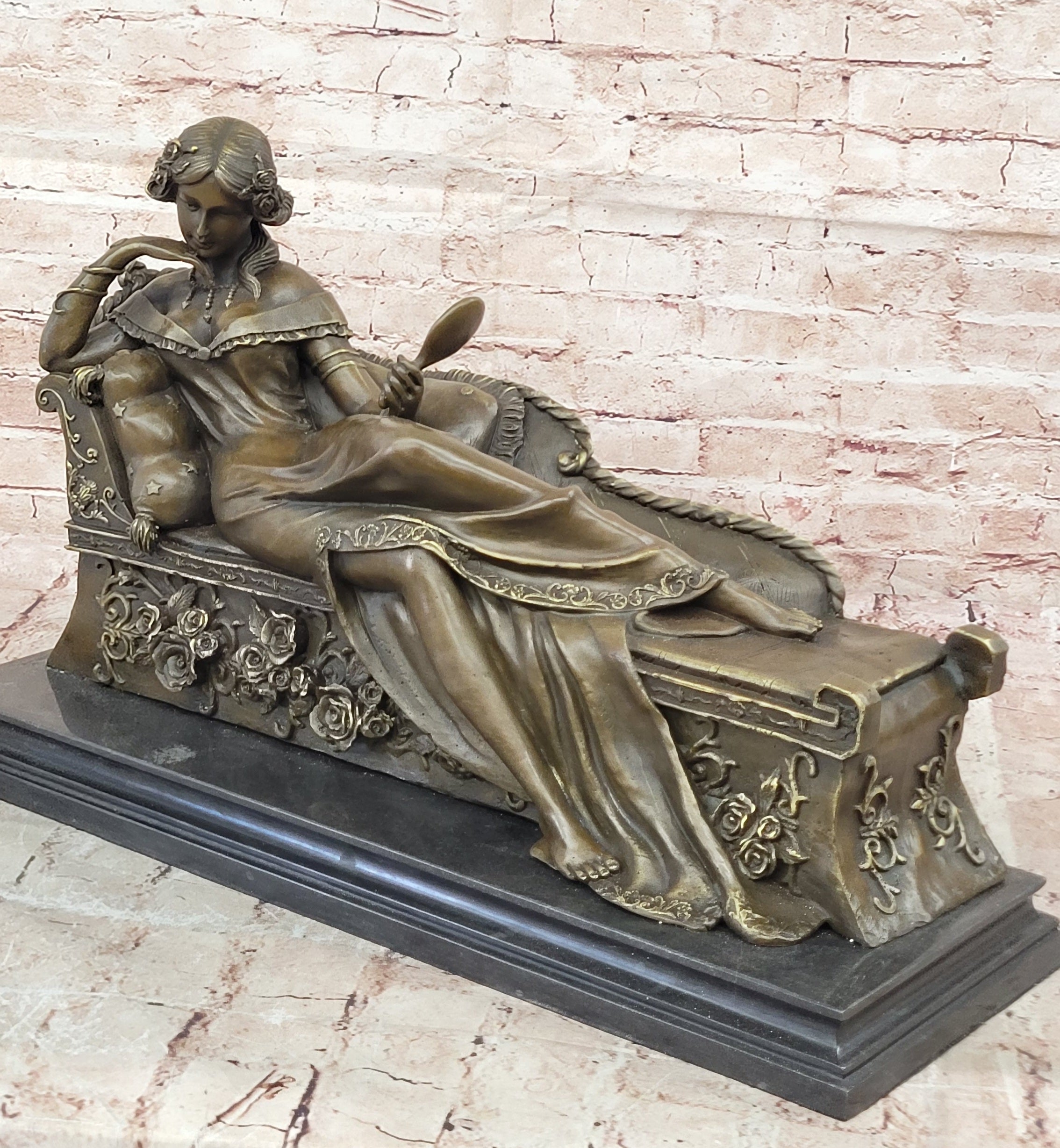 Canova’s Bronze Pauline Bonaparte as Venus Triumphant Large Sculpture Decorative Art