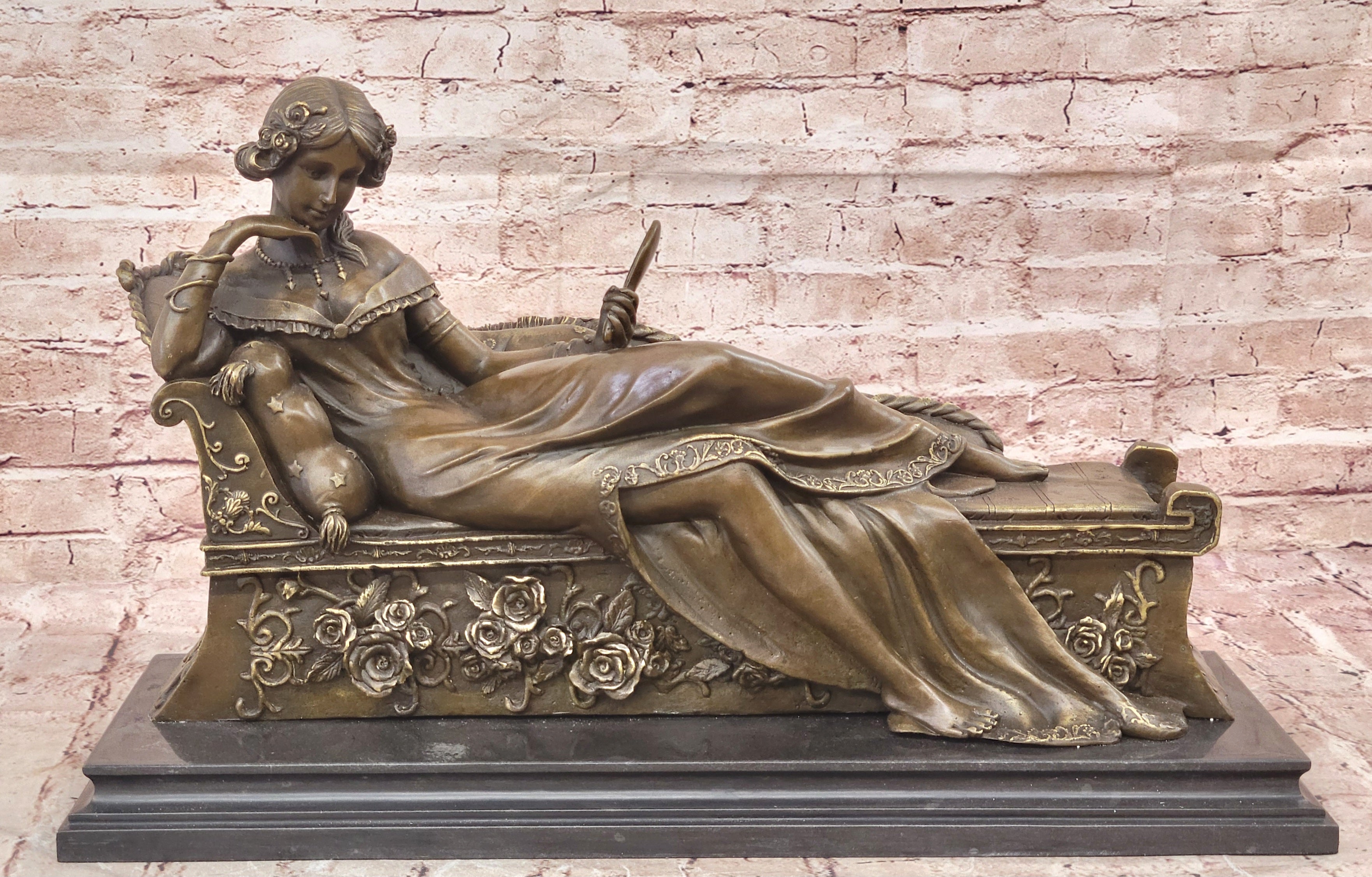 Canova’s Bronze Pauline Bonaparte as Venus Triumphant Large Sculpture Decorative Art