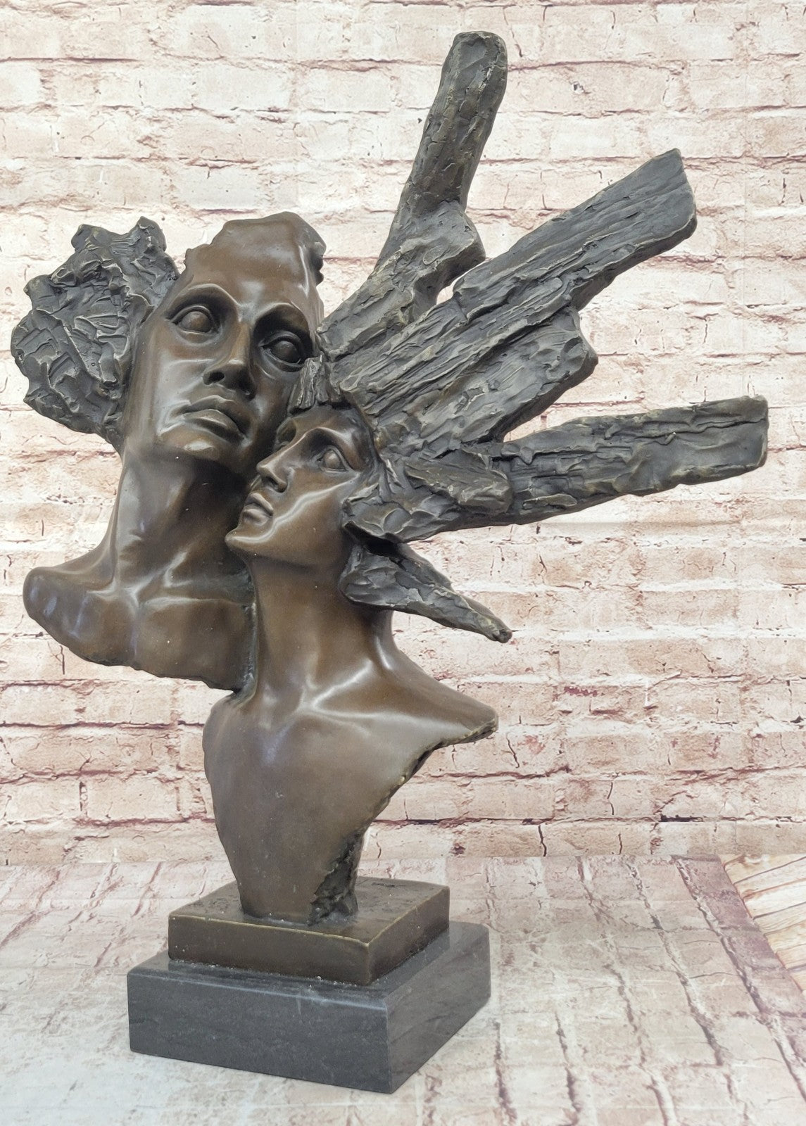 Christmas Perfect Gift Handcrafted Detailed Couple Bronze Sculpture Figurine