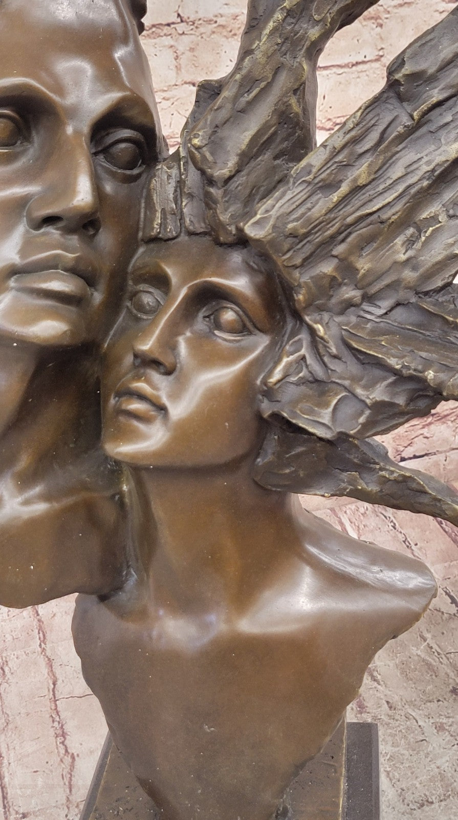 Christmas Perfect Gift Handcrafted Detailed Couple Bronze Sculpture Figurine