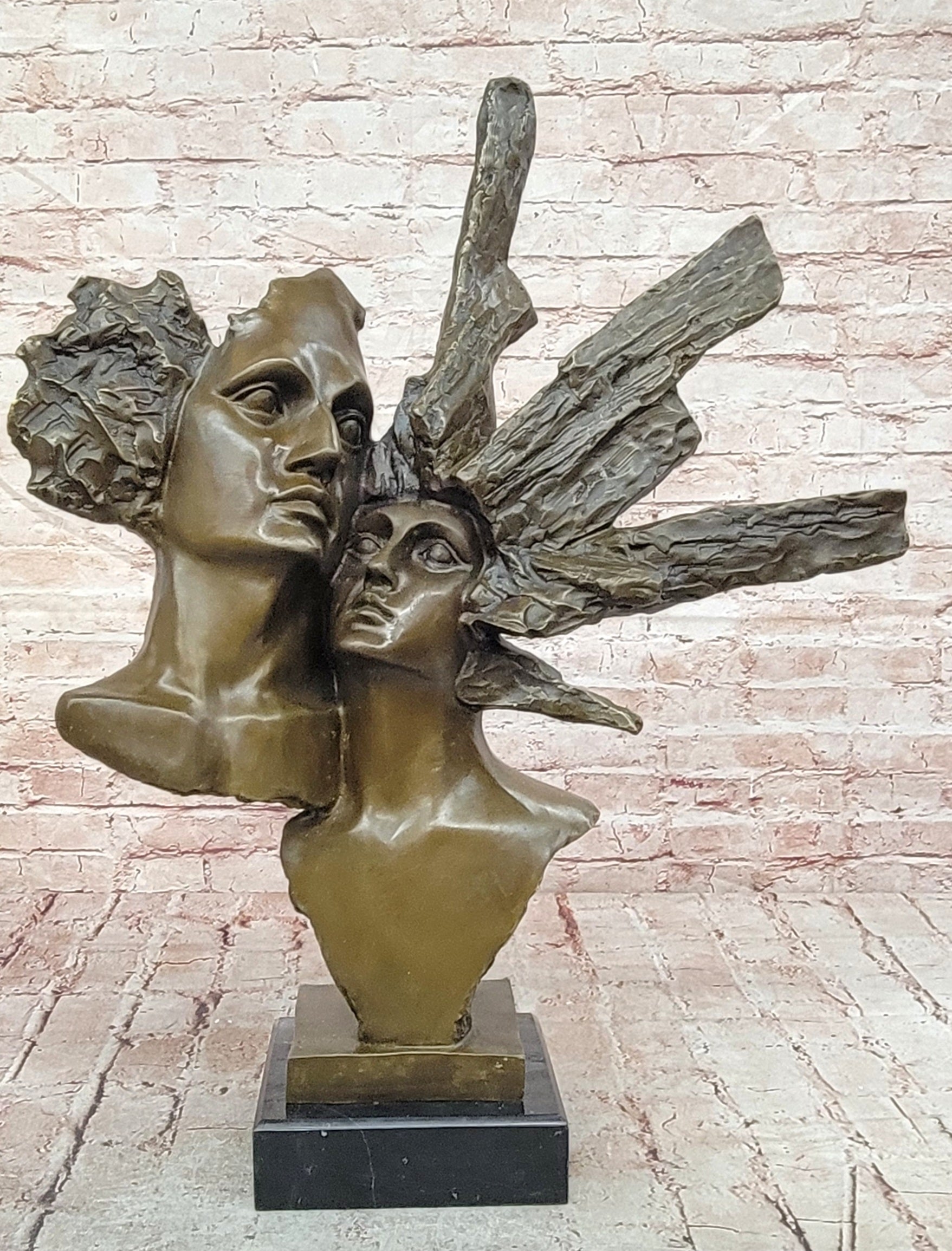 Christmas Perfect Gift Handcrafted Detailed Couple Bronze Sculpture Figurine