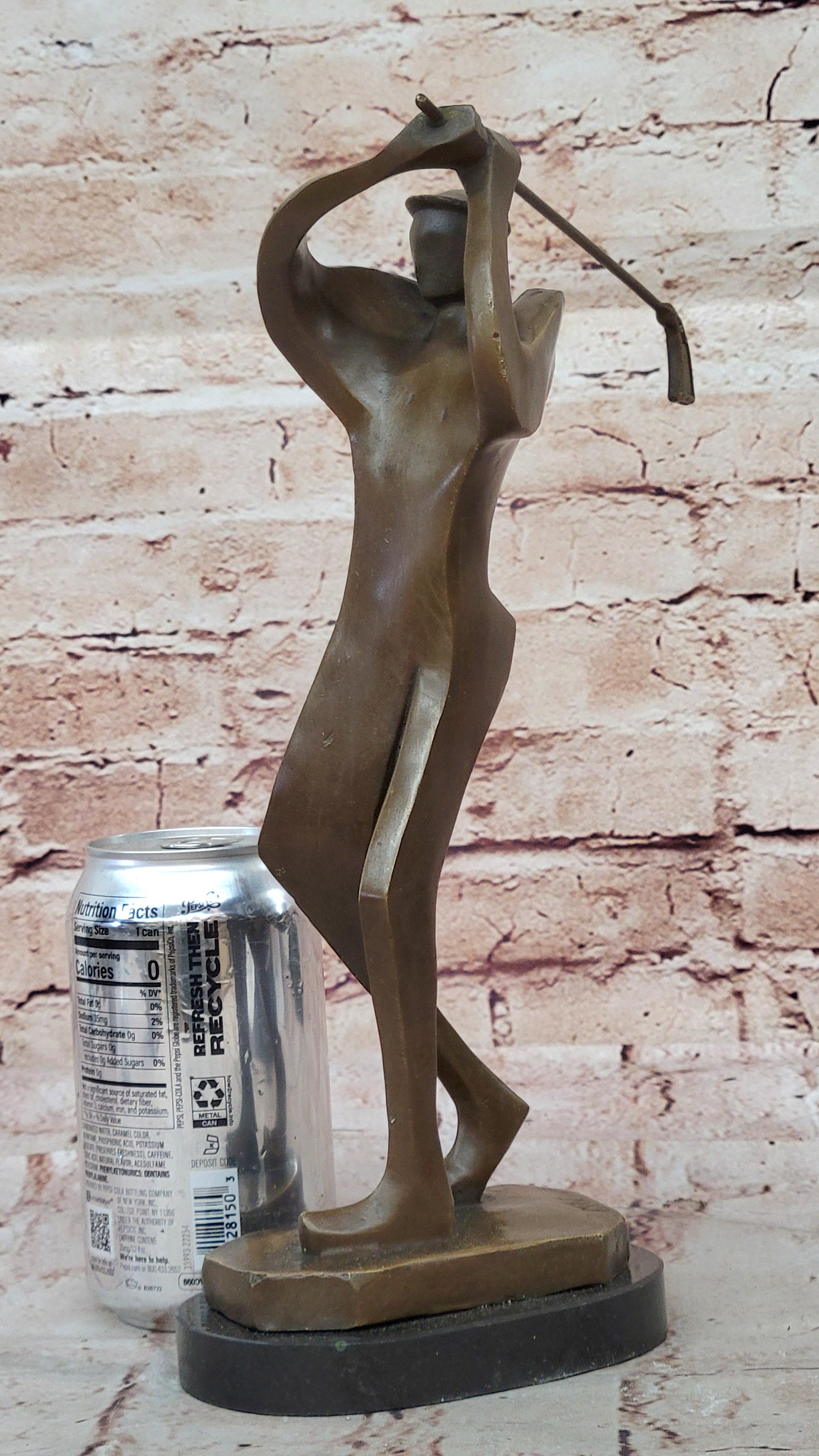 Bronze Sculpture, Hand Made Statue Sports Signed Milo Abstract Tall Golfer Gift