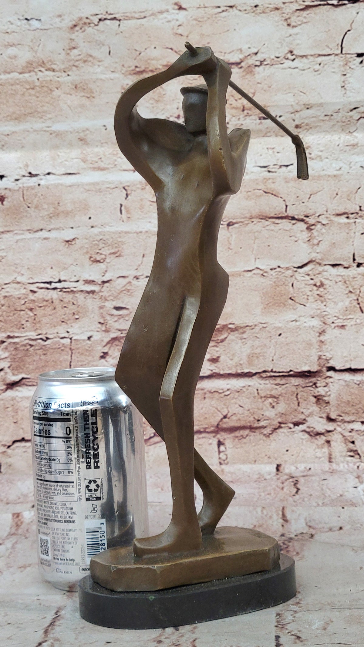 Bronze Sculpture, Hand Made Statue Sports Signed Milo Abstract Tall Golfer Gift