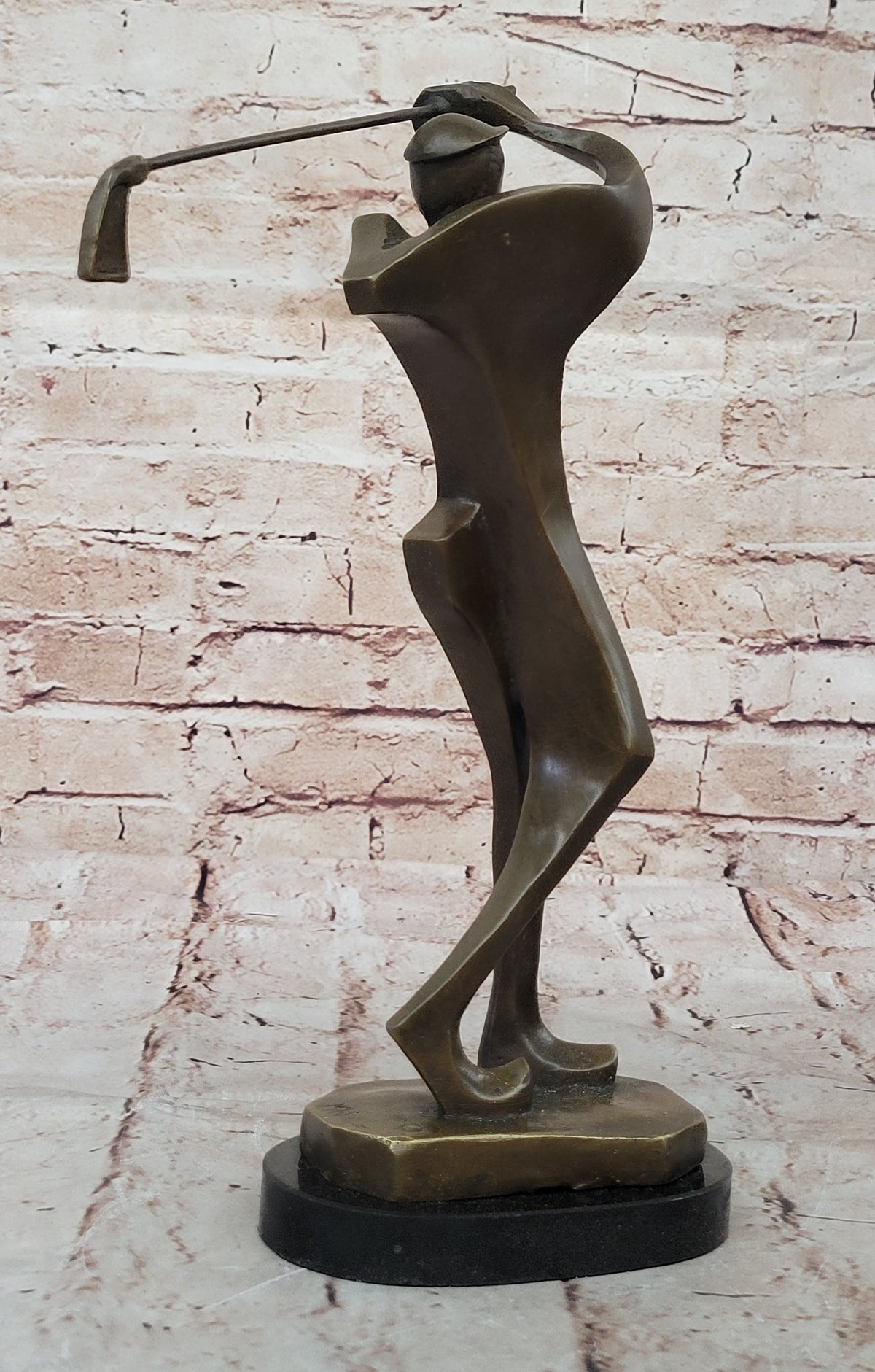 Bronze Sculpture, Hand Made Statue Sports Signed Milo Abstract Tall Golfer Gift