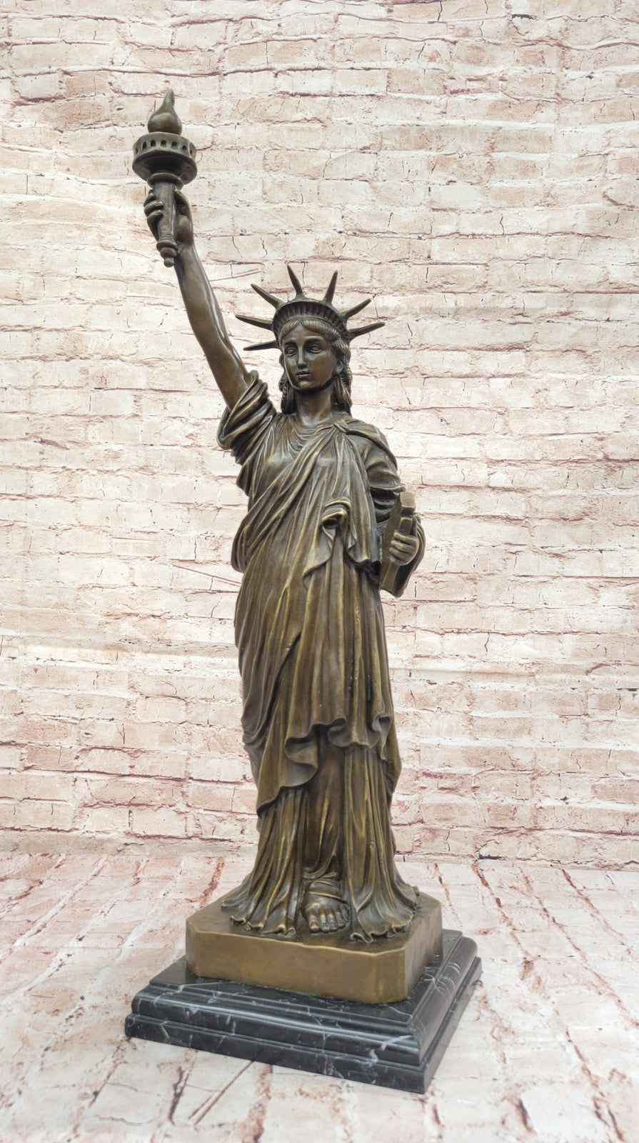 32" Massive Statue of Liberty New York Memorabilia Home Office Bronze Decor