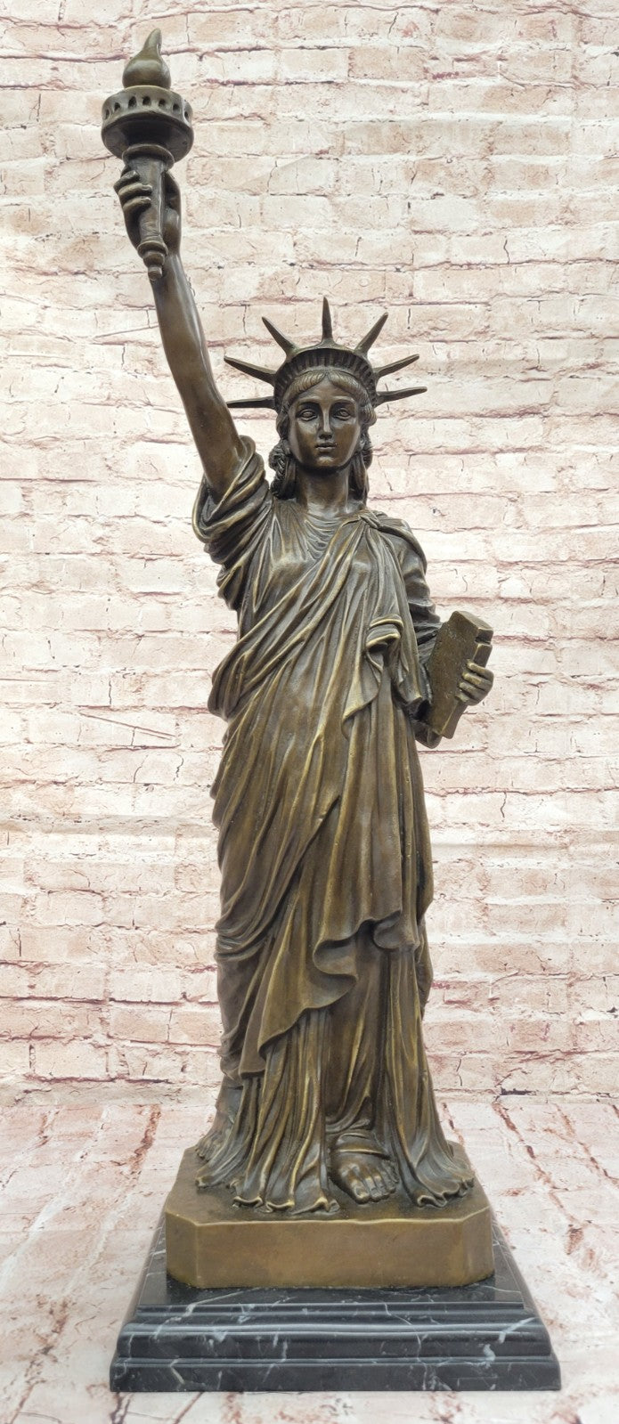 32" Massive Statue of Liberty New York Memorabilia Home Office Bronze Decor
