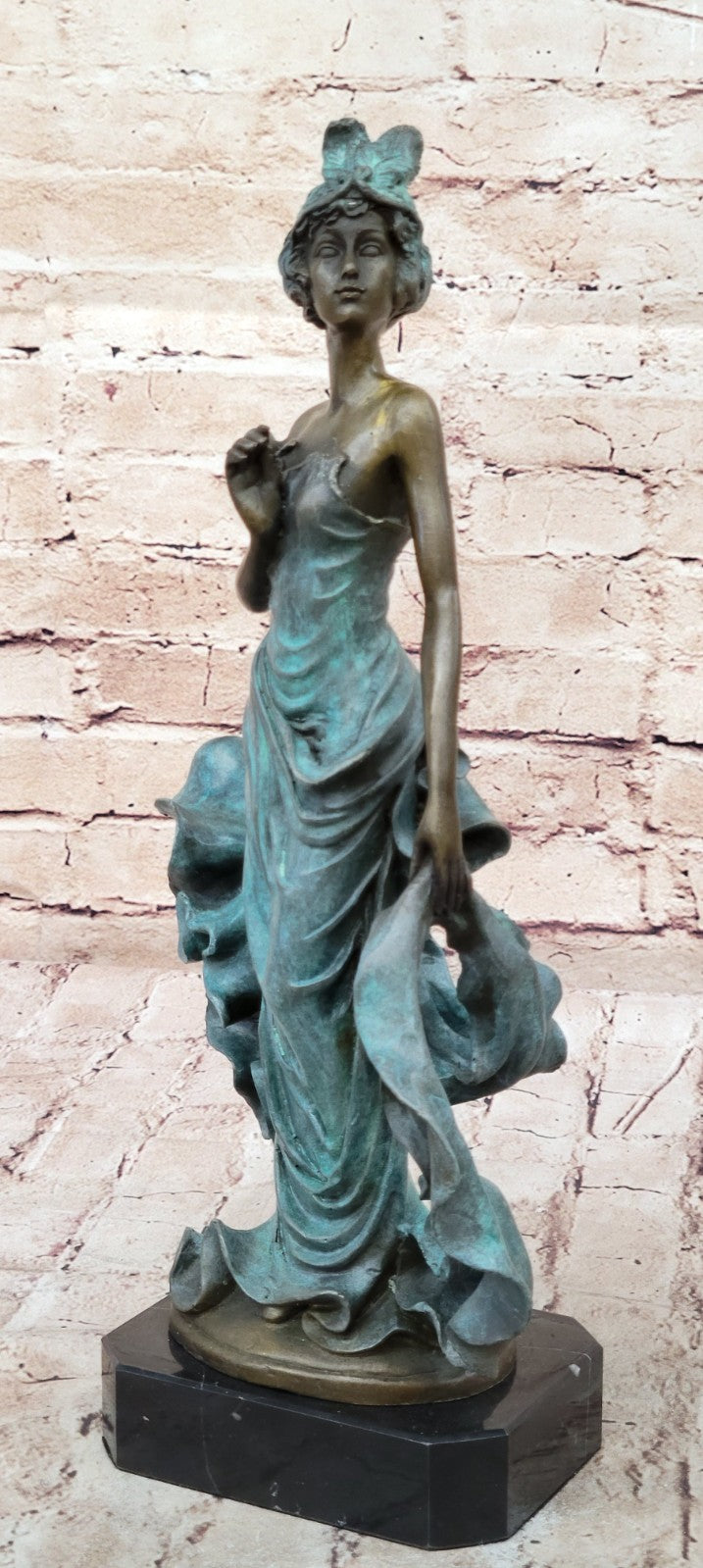 Exquisite Art Deco Flapper Dancer Bronze Figurine, Gatsby Era Memorabilia Decor