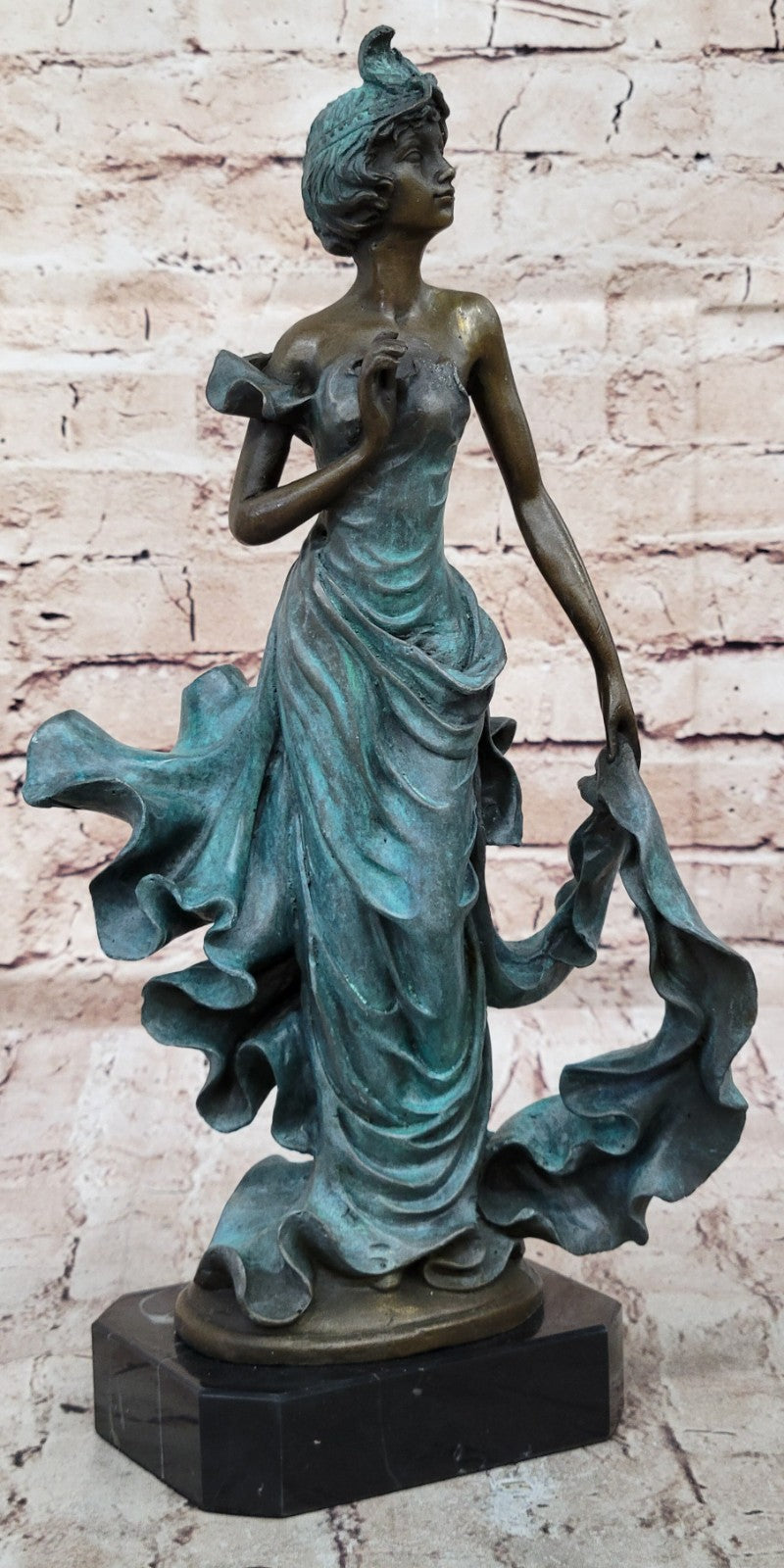 Exquisite Art Deco Flapper Dancer Bronze Figurine, Gatsby Era Memorabilia Decor