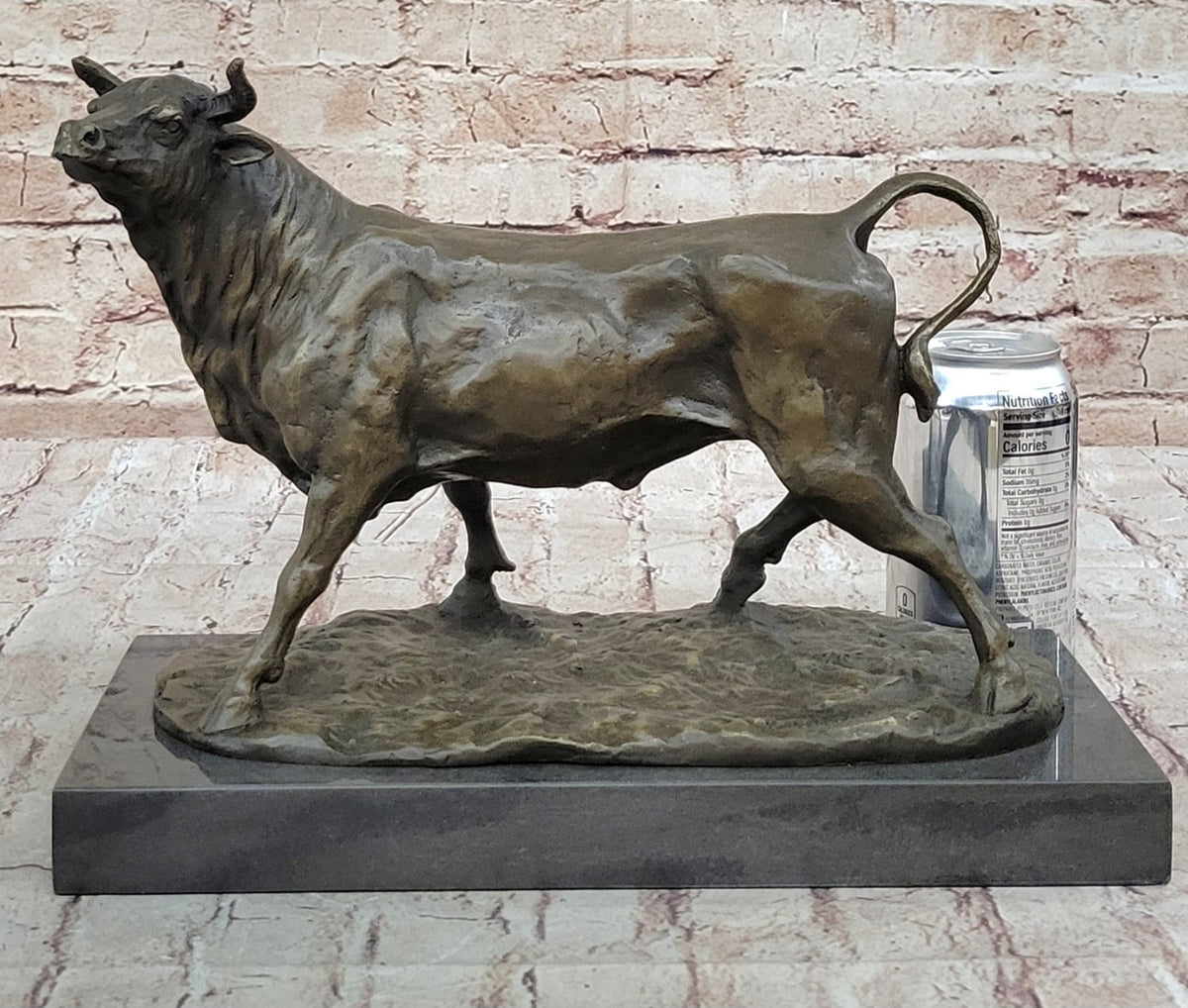 Western Art Decor Copper Bronze Sculpture Cattle Bull Ox Cow Statue Figurine