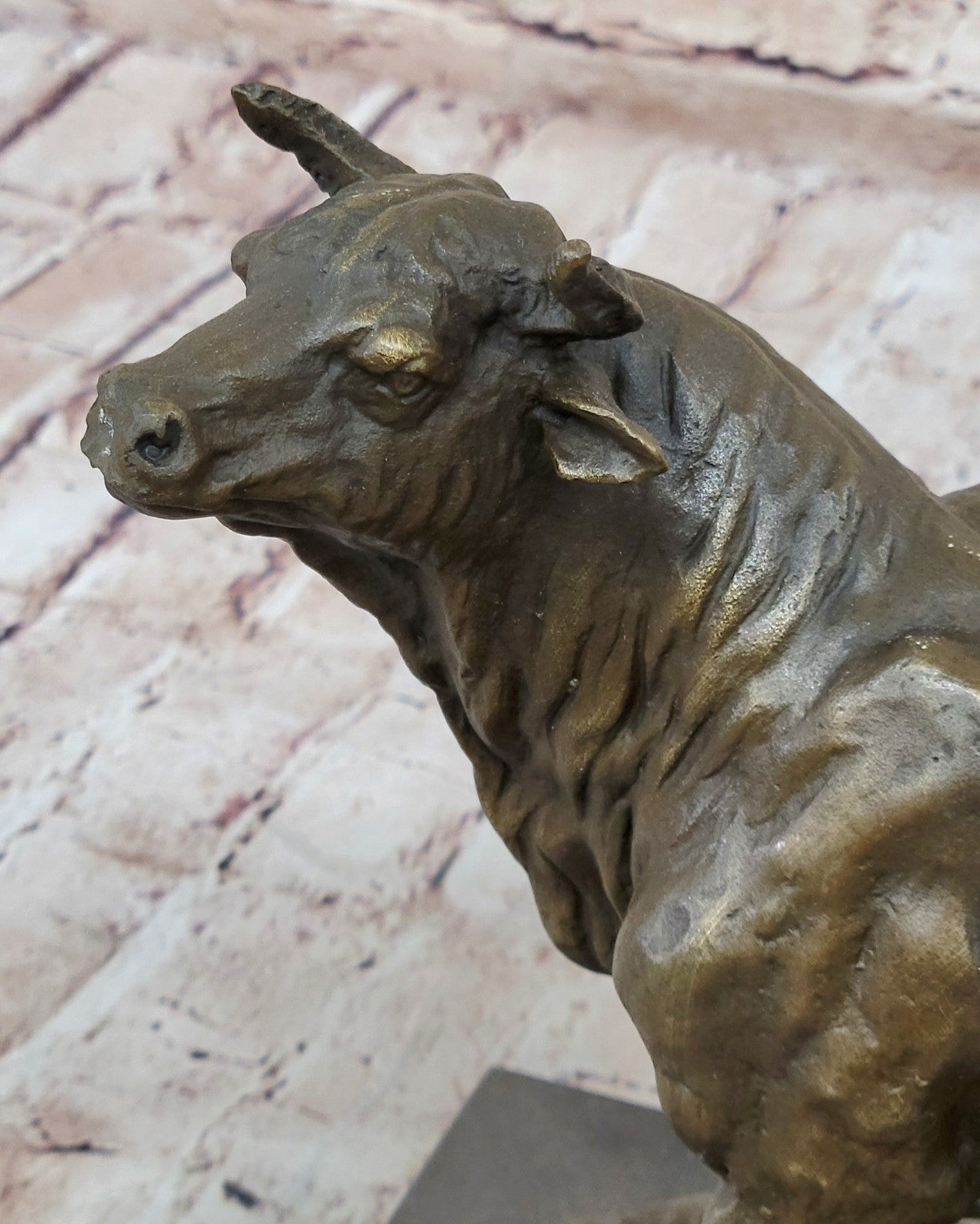 Western Art Decor Copper Bronze Sculpture Cattle Bull Ox Cow Statue Figurine