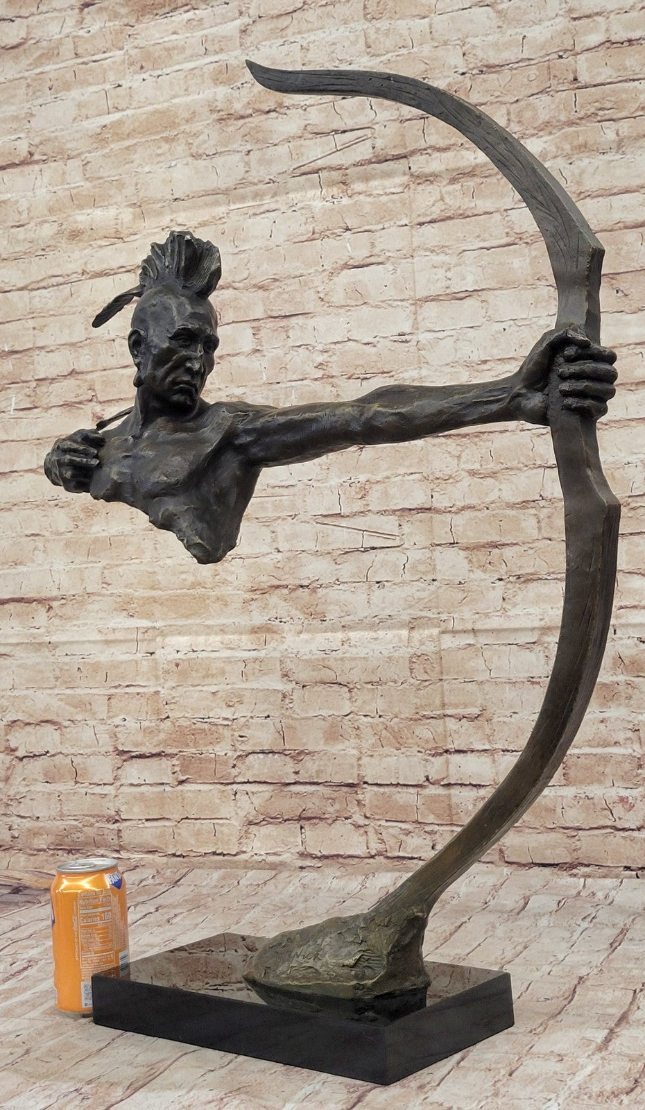 INDIAN CHIEF Bronze Sculpture Statue Art Warrior Spirit American Native Figure