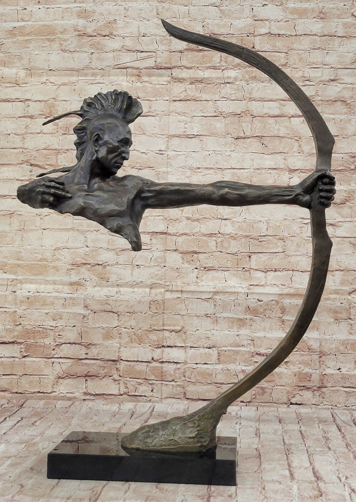 INDIAN CHIEF Bronze Sculpture Statue Art Warrior Spirit American Native Figure