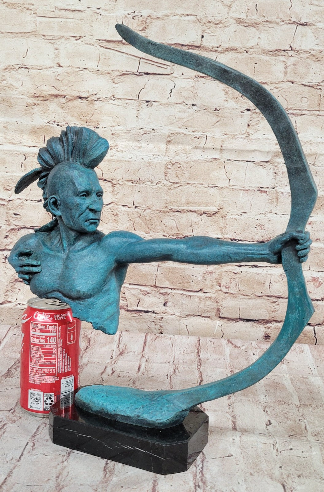 Lost Wax Method Hand Made Indian Archer Genuine Bronze Statue Figurine Home Decor