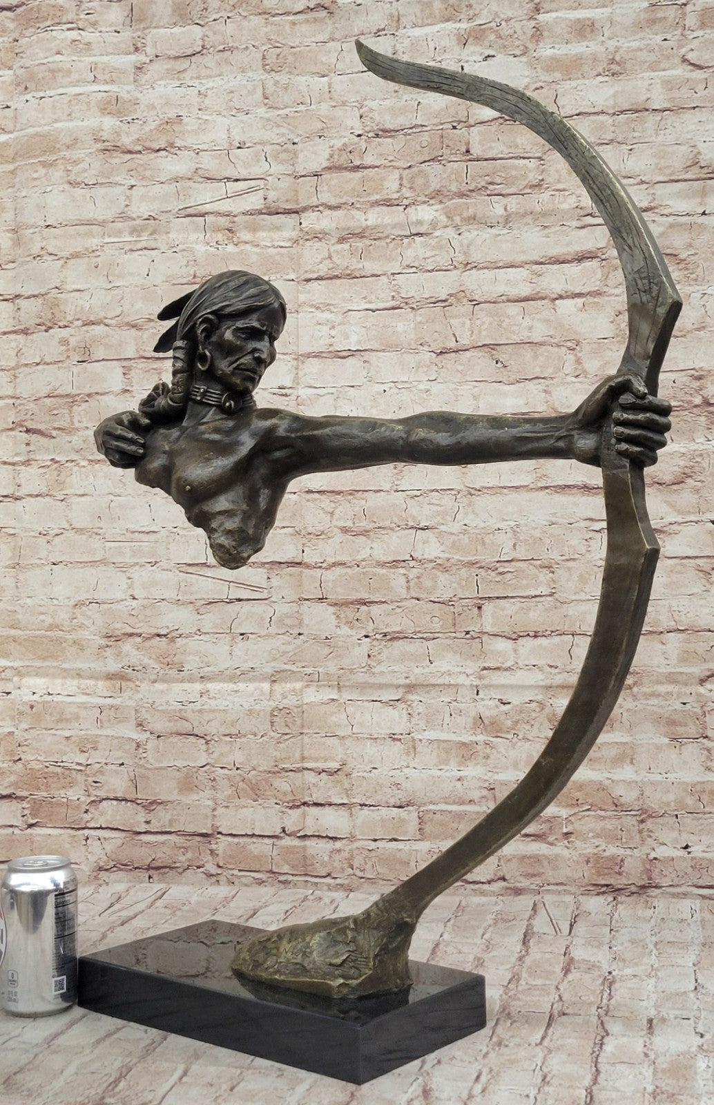 Bronze Indian Warrior Chief Statue – Native Mascot Kachina Tribe Art Sale