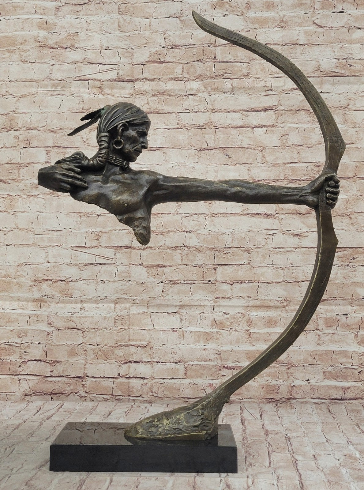 Bronze Indian Warrior Chief Statue – Native Mascot Kachina Tribe Art Sale