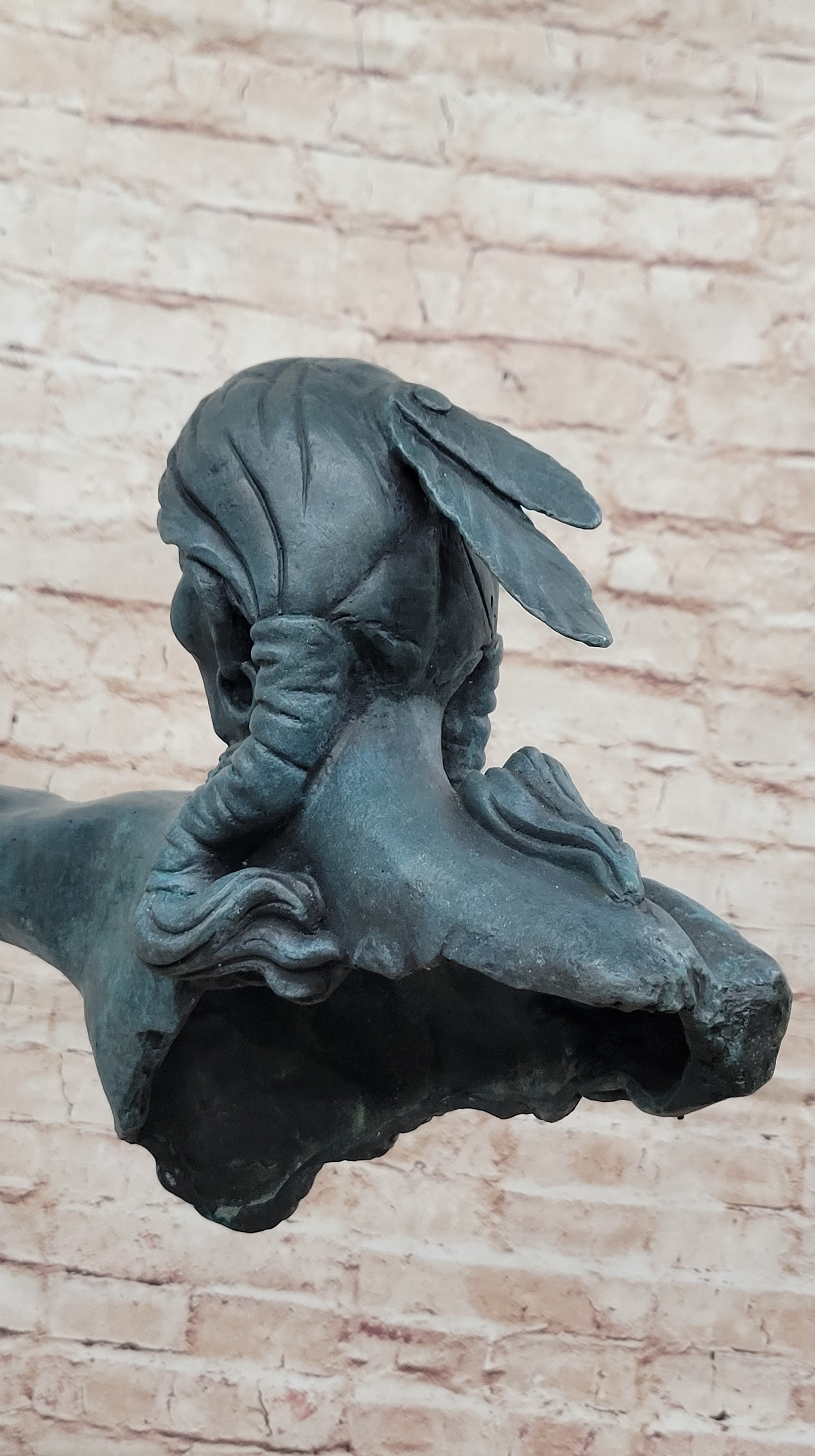 Genuine Bronze by Lost Wax Method Indian Chief with Bow and Arrow Sculpture Sale