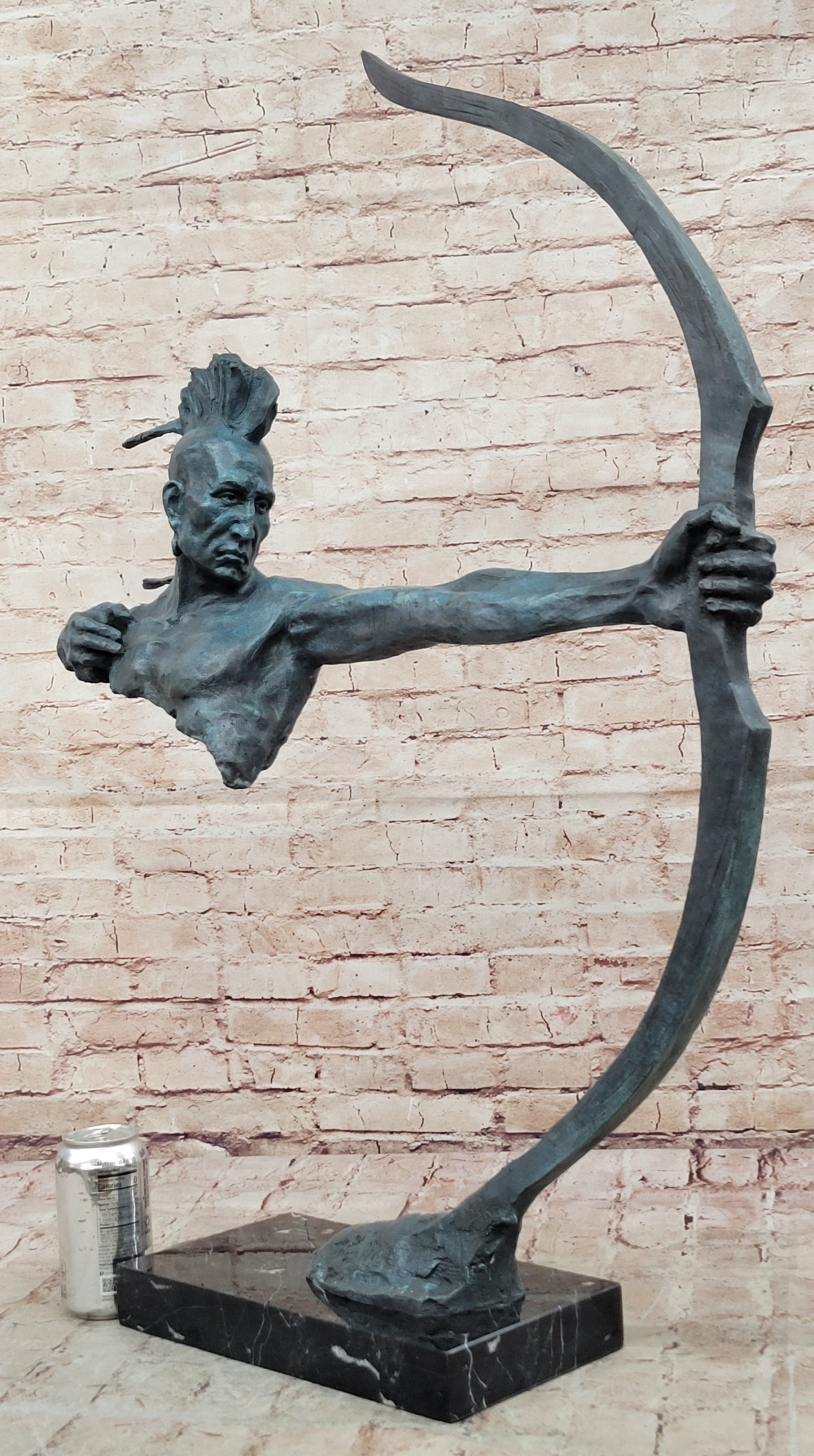 BRONZE INDIAN CHIEF Big Size Warrior ART SCULPTURE SIGN Artwork Comanche SPECIAL