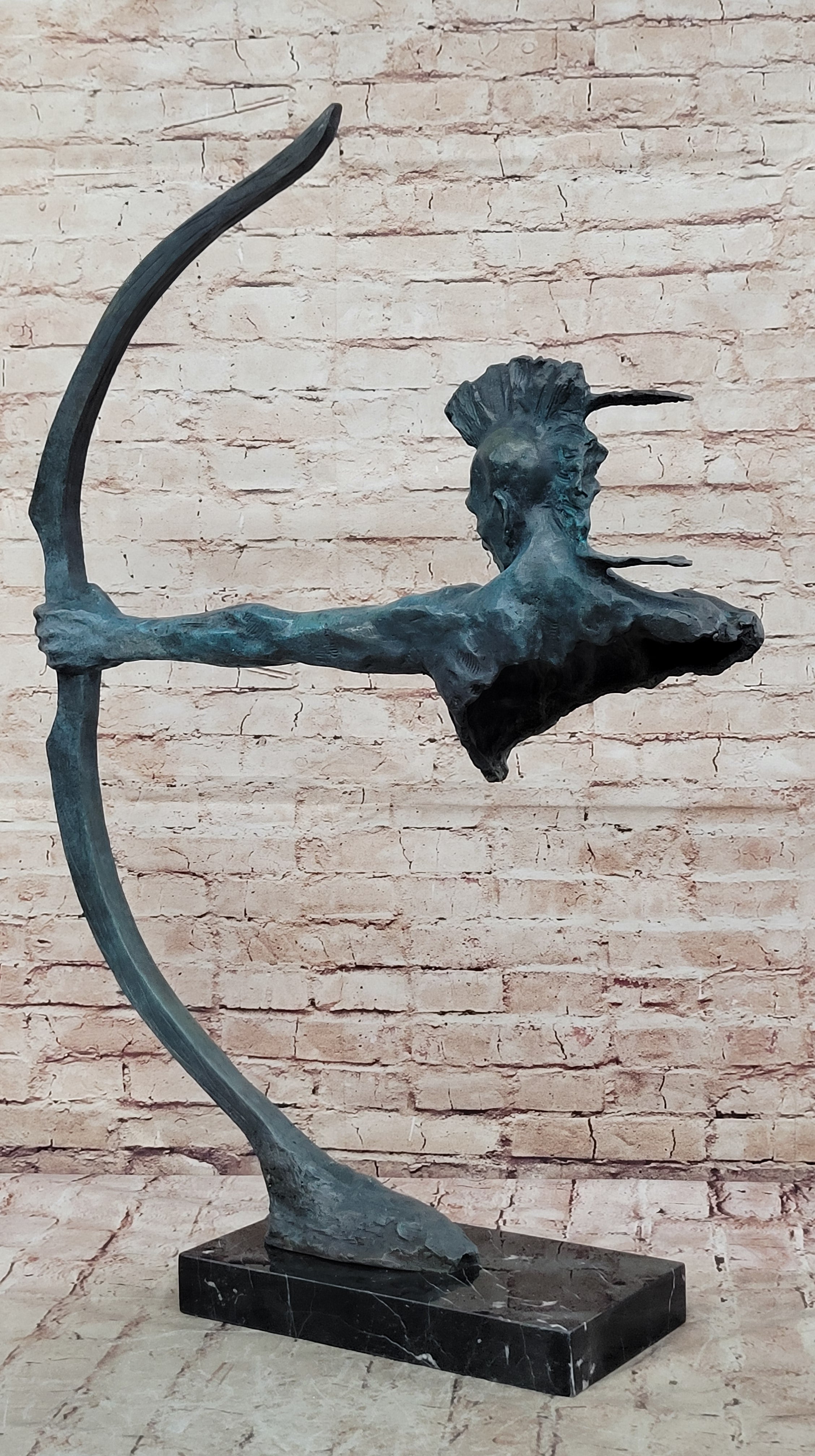 BRONZE INDIAN CHIEF Big Size Warrior ART SCULPTURE SIGN Artwork Comanche SPECIAL