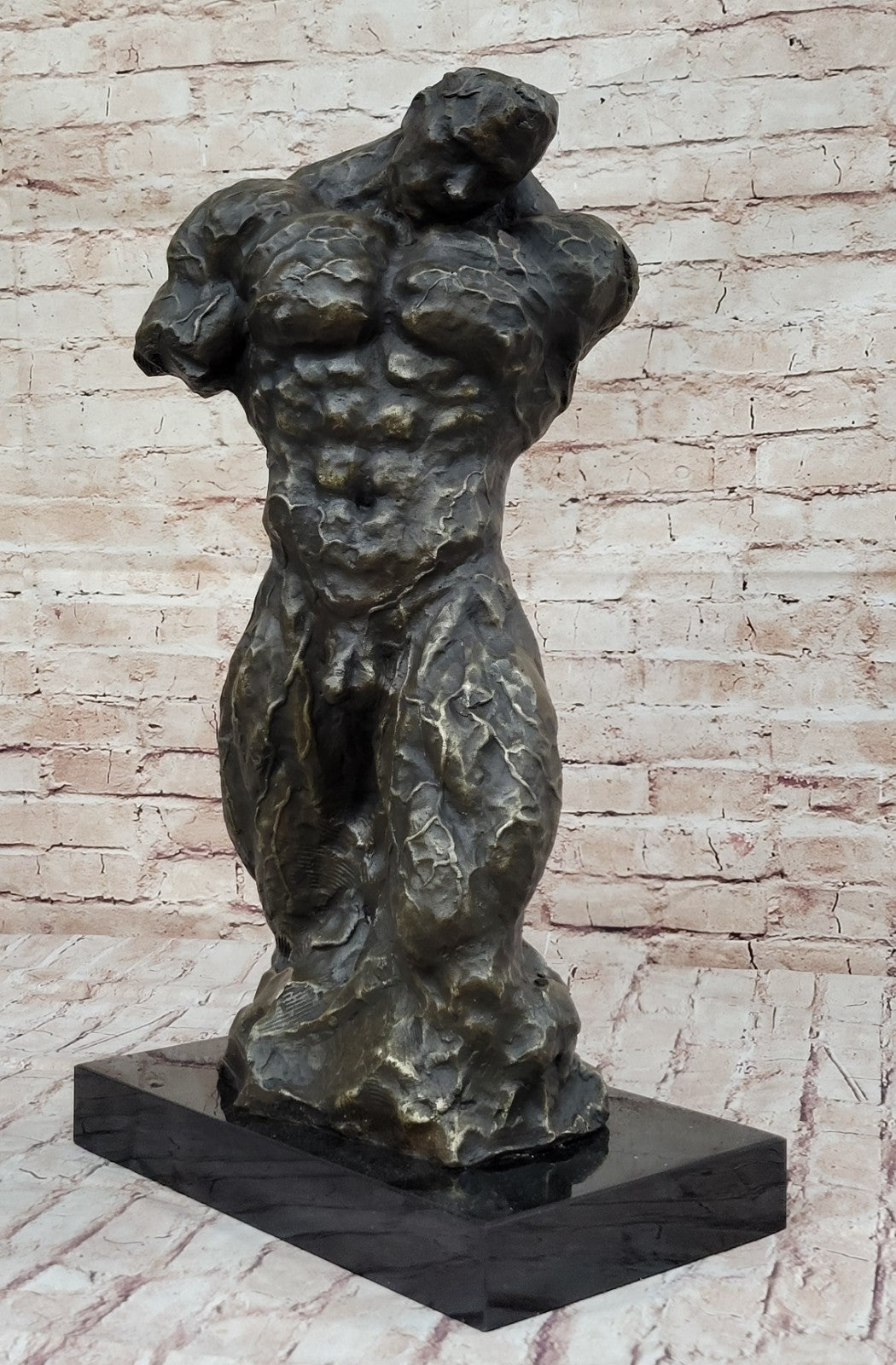 21" 100% Pure Bronze Body Builder Statue Trophy Sculpture Metal Art Male Statue