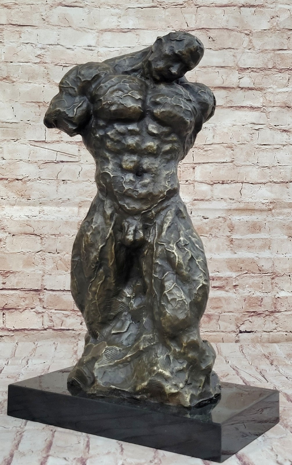 21" 100% Pure Bronze Body Builder Statue Trophy Sculpture Metal Art Male Statue