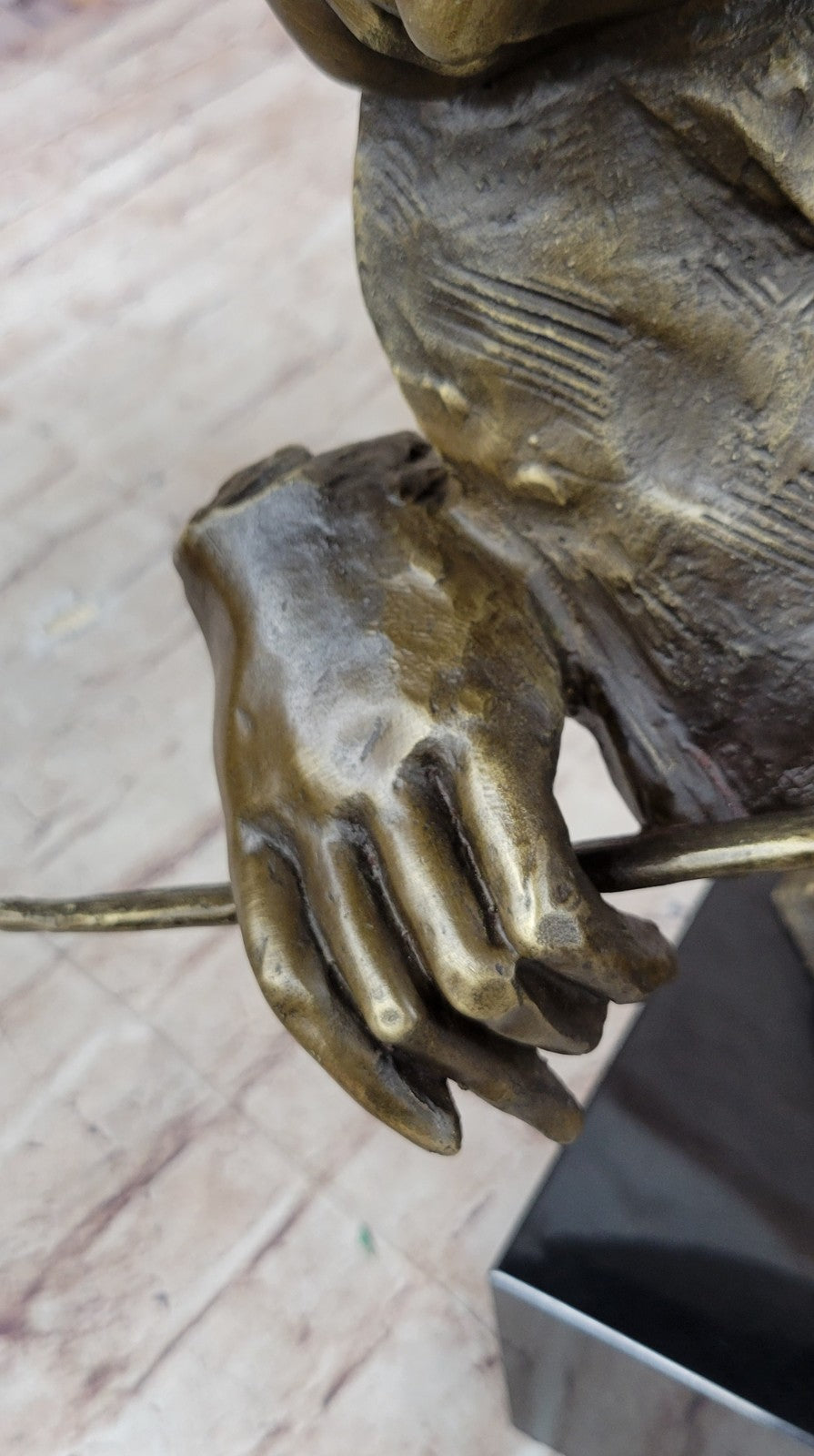 Large Abstract Modern Art Female Violin Player Bronze Sculpture Brown Patina