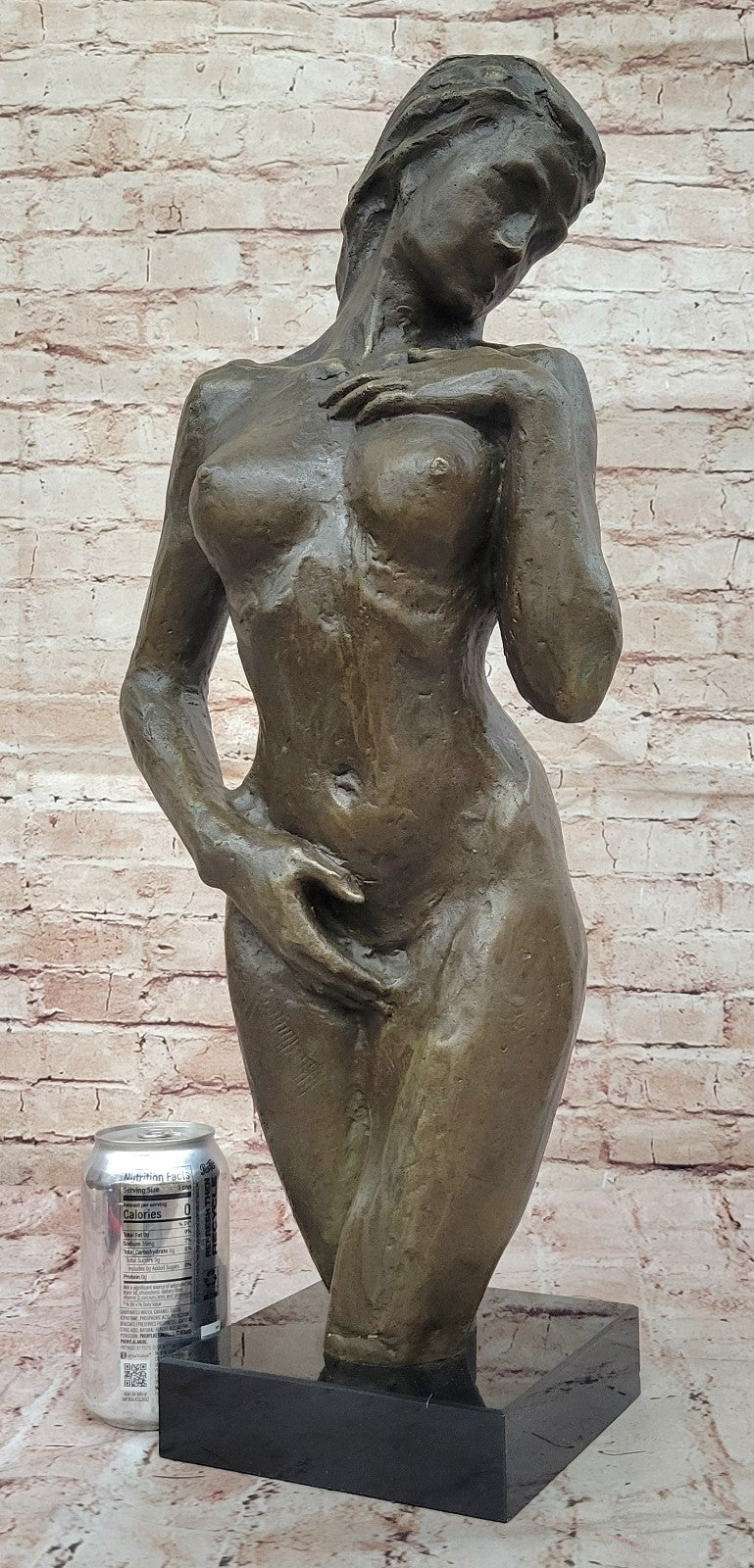 Vintage Cubist Bronze Female Torso Modernist Sculpture by Mario Nick