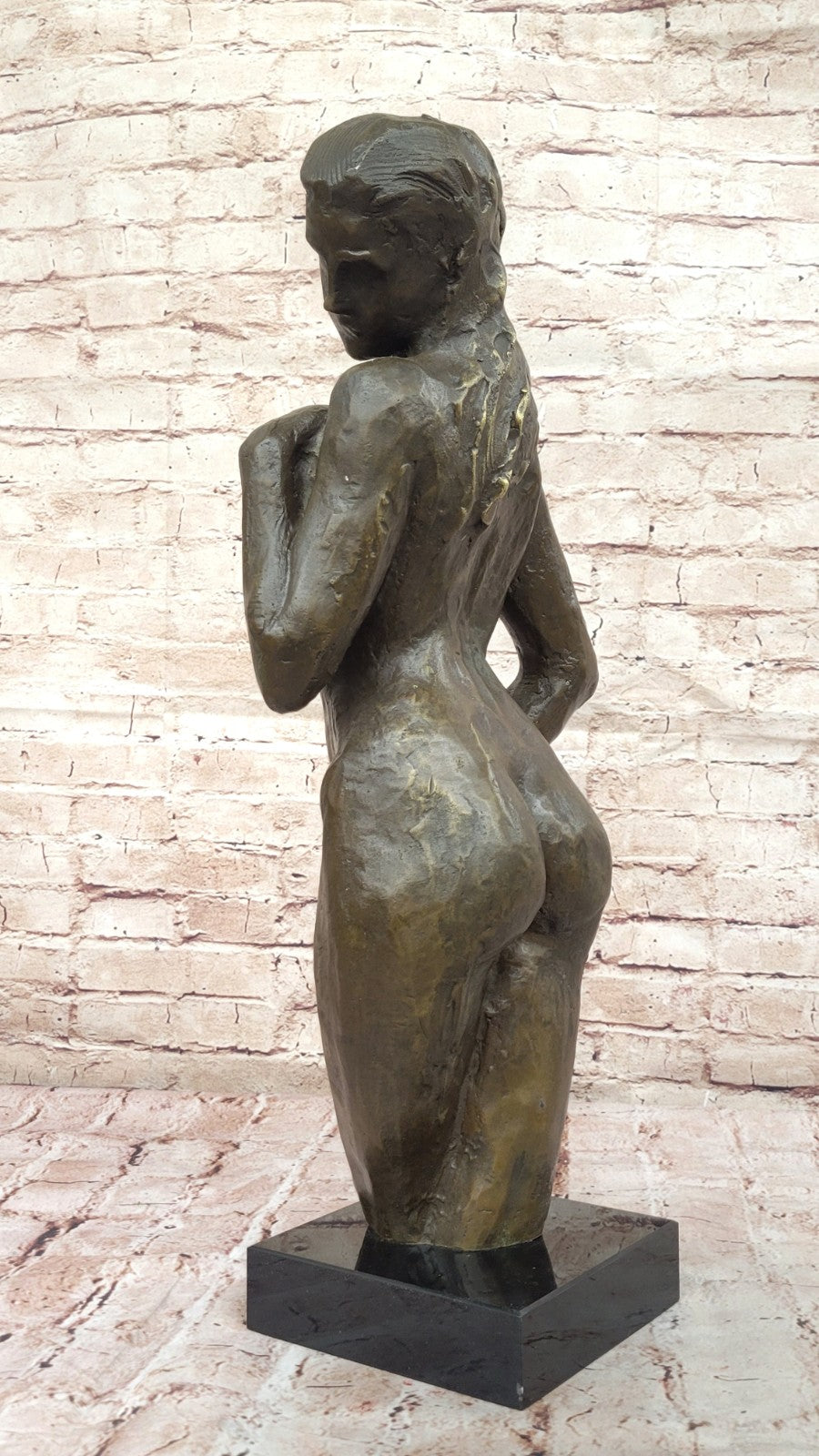 Vintage Cubist Bronze Female Torso Modernist Sculpture by Mario Nick