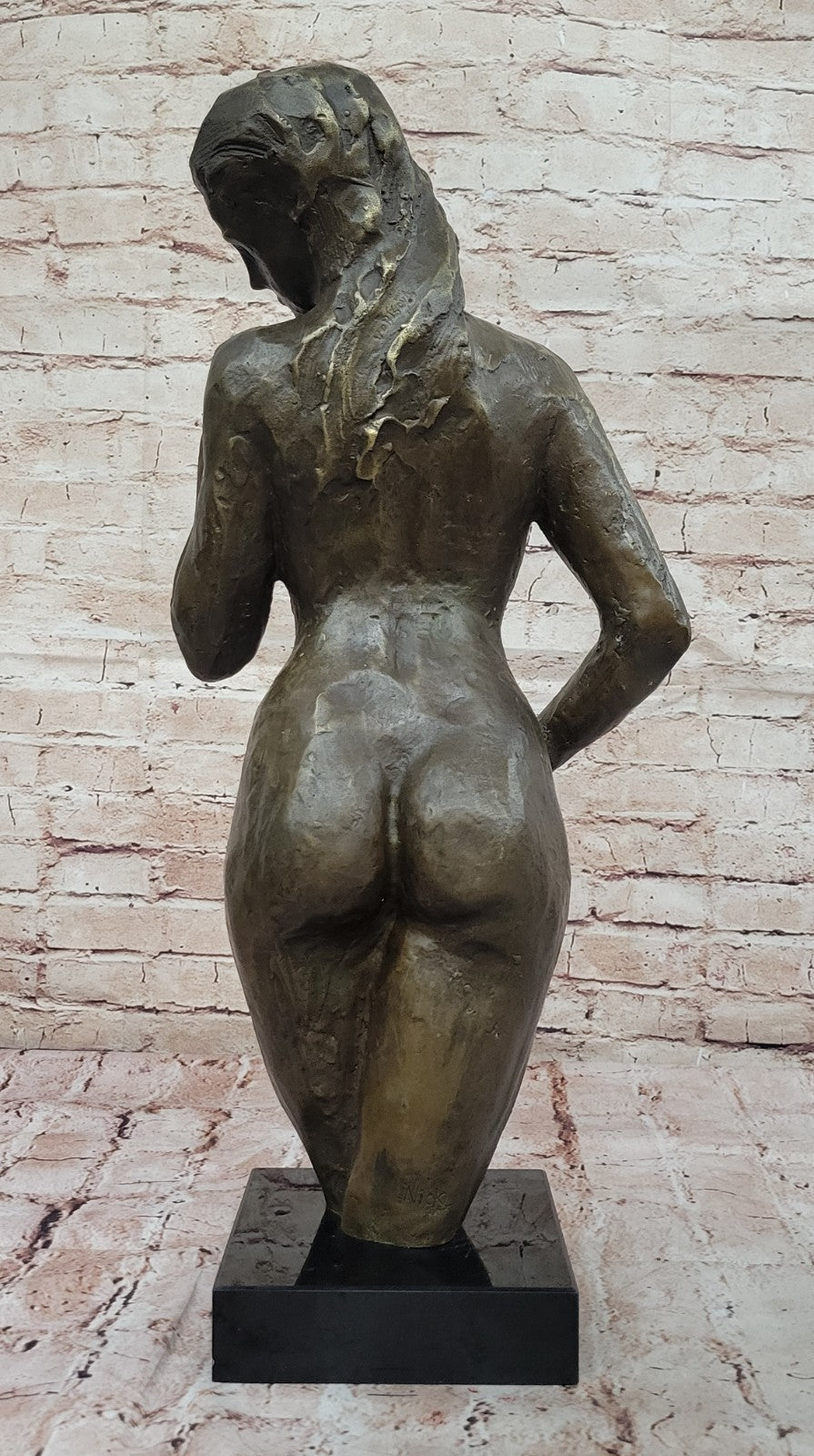 Vintage Cubist Bronze Female Torso Modernist Sculpture by Mario Nick