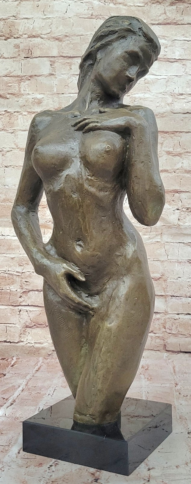 VINTAGE CUBIST BRONZE FEMALE TORSO ART SCULPTURE NUDE MODERNIST MARIO NICK