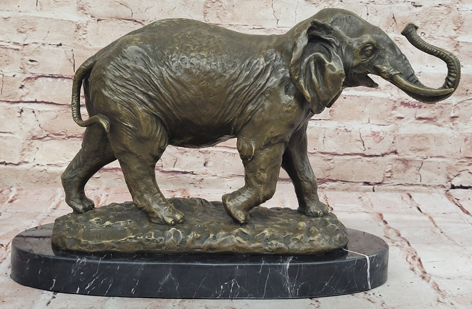 Collectible Bronze Elephant Safari Statue Art Figure Figurine Animal Hot Cast