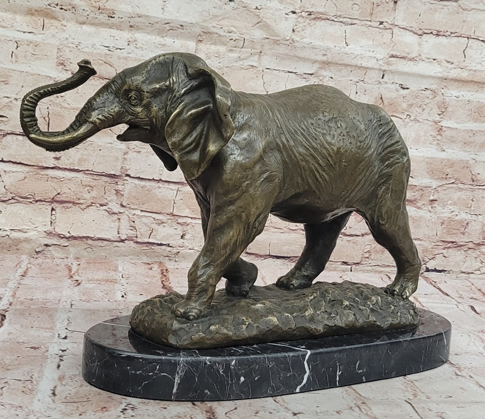 Collectible Bronze Elephant Safari Statue Art Figure Figurine Animal Hot Cast