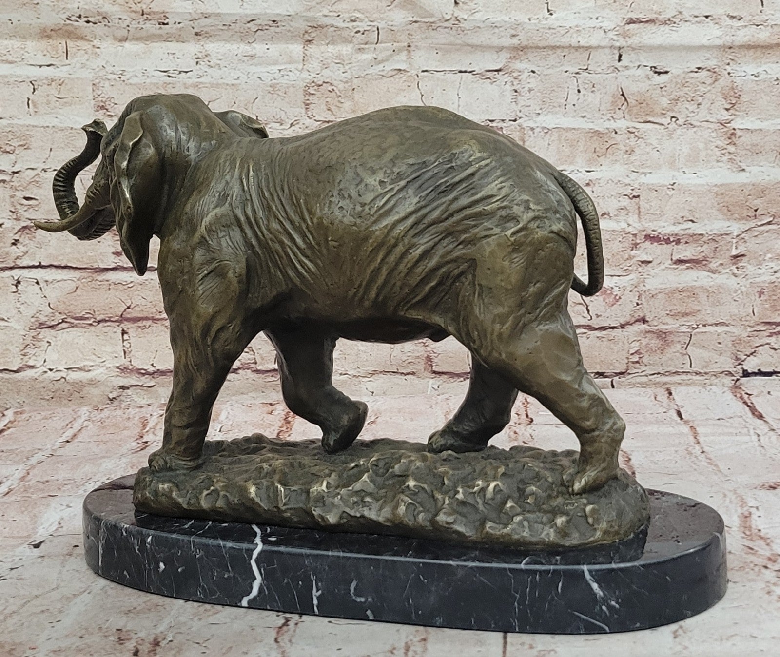 Collectible Bronze Elephant Safari Statue Art Figure Figurine Animal Hot Cast