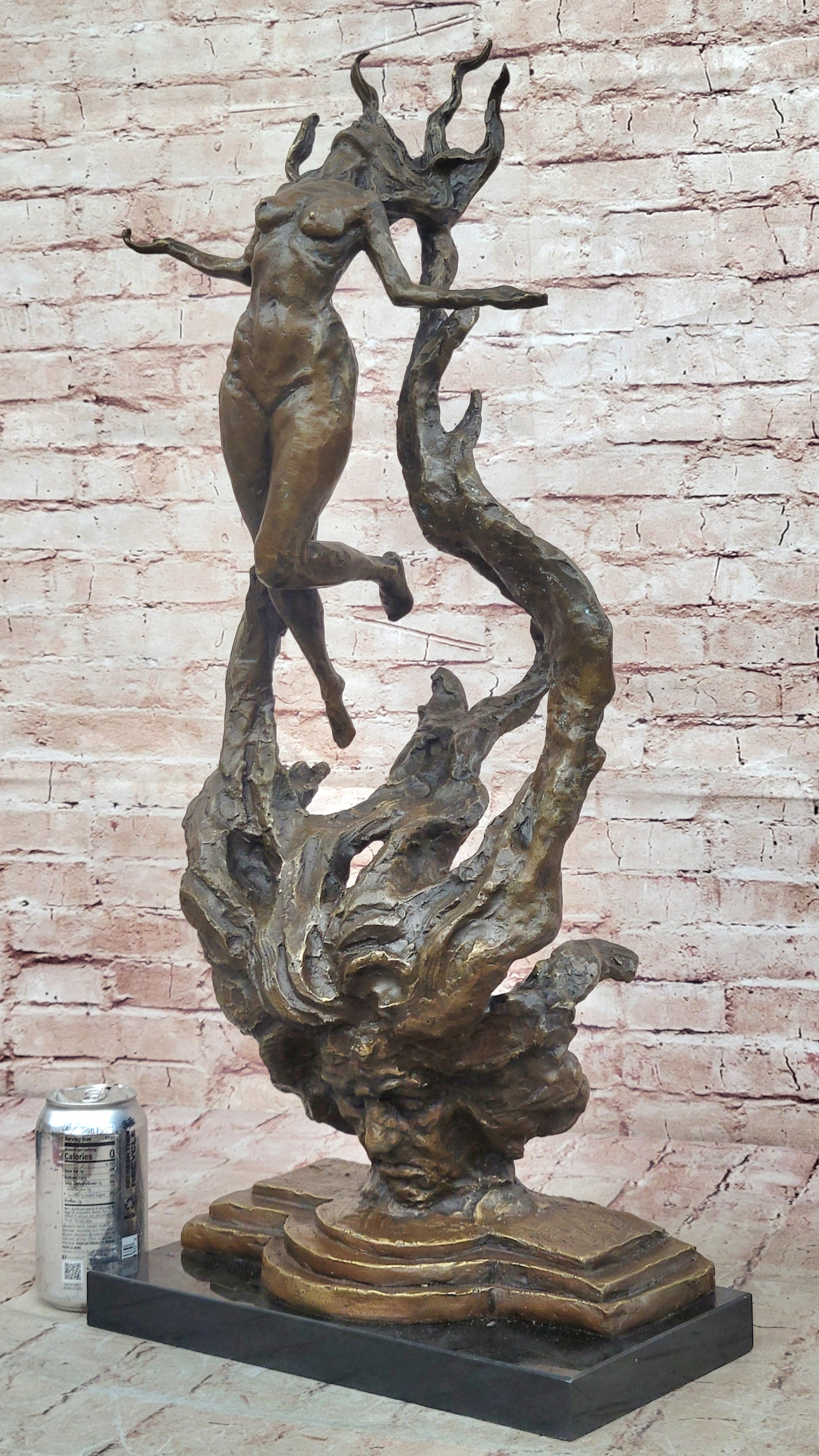 Western Bronze Nude statue Medusa Snake Goddess Art Sculpture Figurine LRG