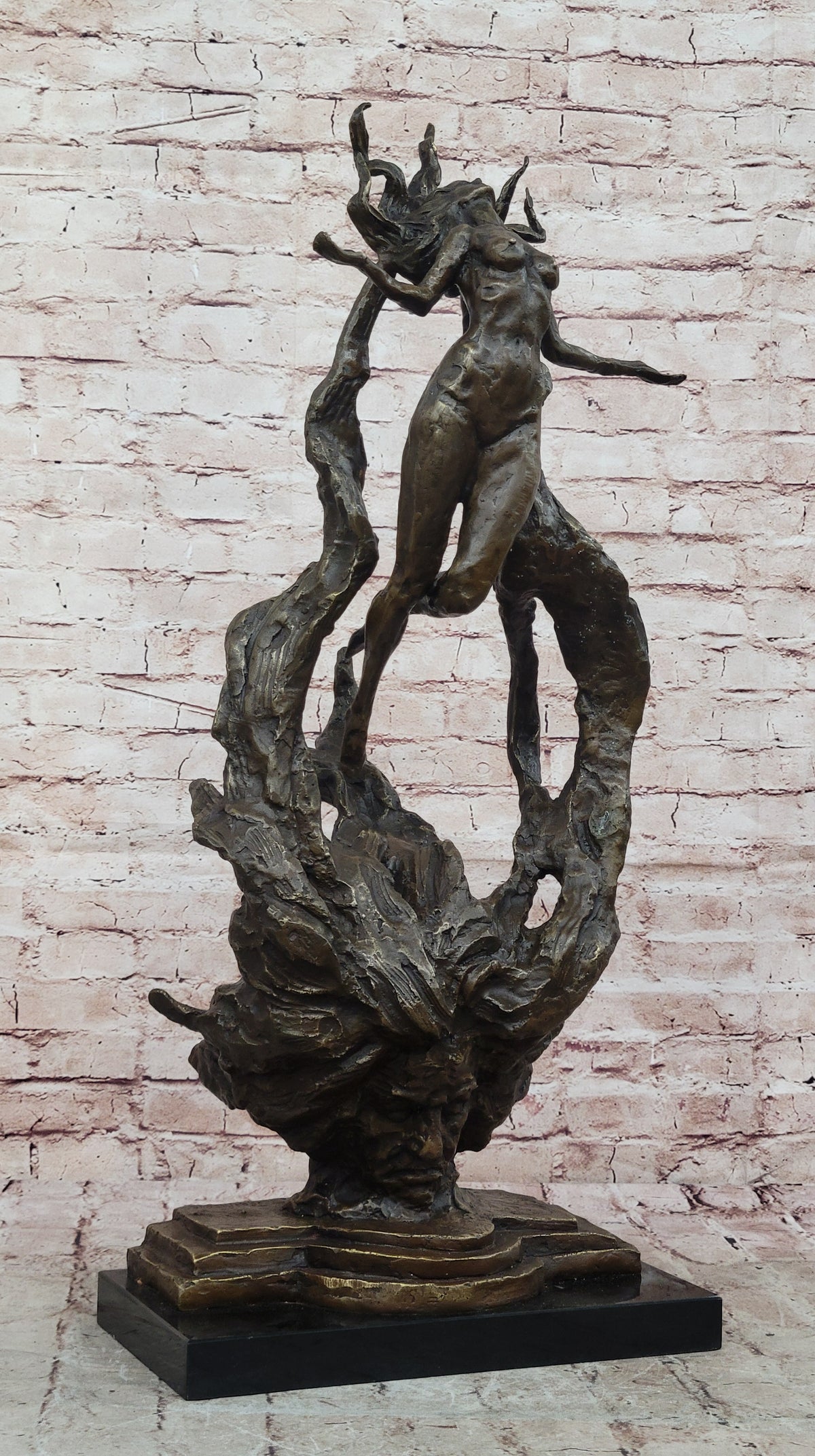 Western Bronze Nude statue Medusa Snake Goddess Art Sculpture Figurine LRG